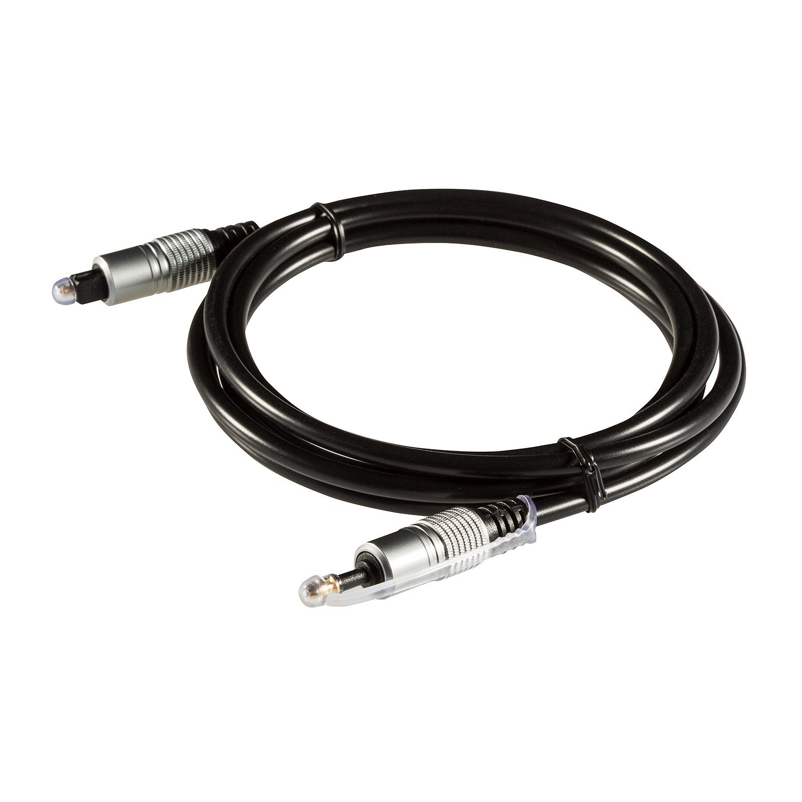 Poppstar Optisches-Kabel, (500 cm), Optisches Kabel (Toslink auf Toslink Mini 3,5mm), 5m, schwarz