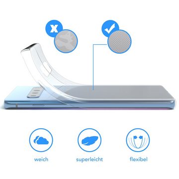 EAZY CASE Handyhülle Slimcover Clear für Samsung Galaxy S10 6,1 Zoll, durchsichtige Hülle Ultra Dünn Silikon Backcover TPU Telefonhülle Klar