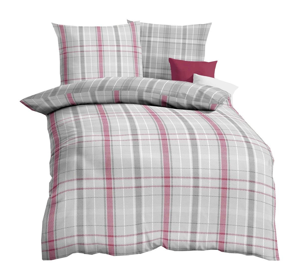 Wendebettwäsche »Kaeppel Biber Wende Bettwäsche 135x200cm Villa Silber Zinn Bordeaux«, Kaeppel