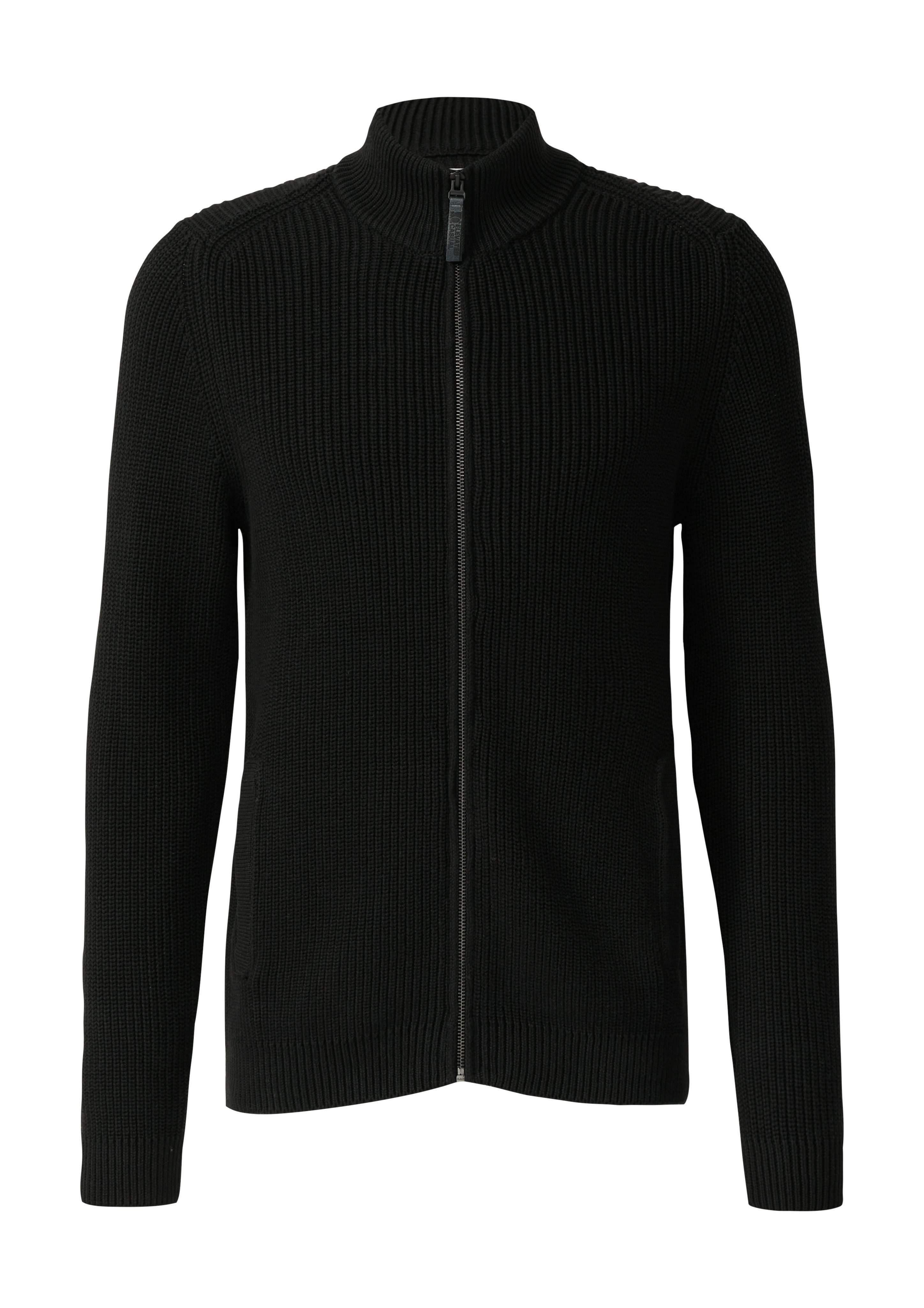 s.Oliver Strickjacke mit Stehkragen und Reißverschluss