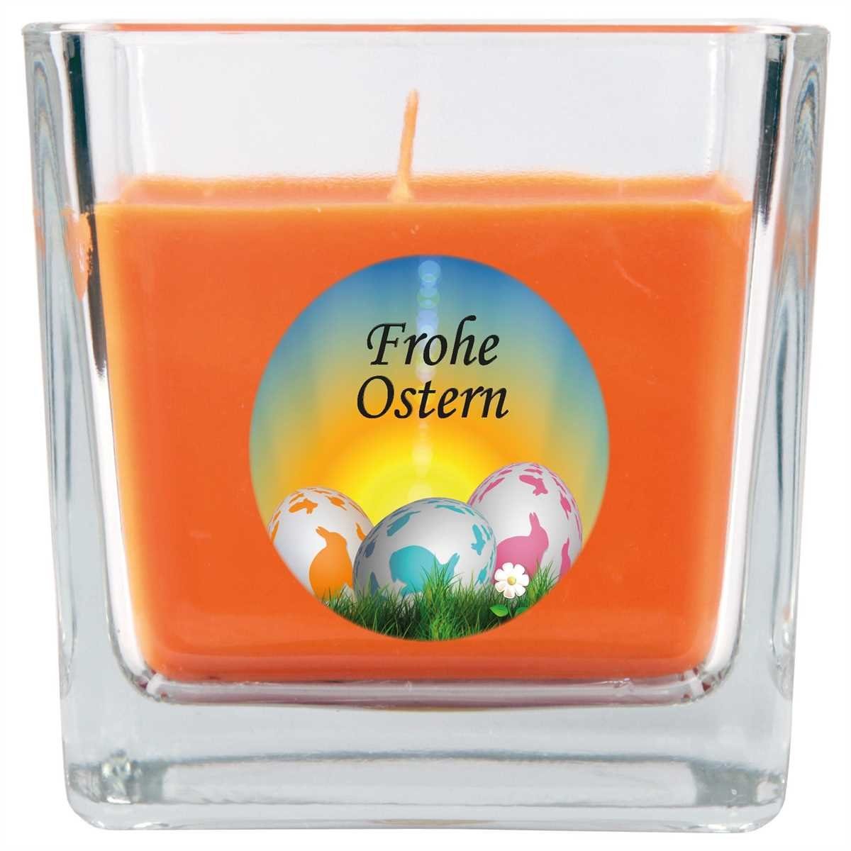 HS Candle Duftkerze zur Osterzeit (1-tlg), Frohe Ostern - Stimmungslicht mit Duft - Kerze mit Motiv zur Osterzeit