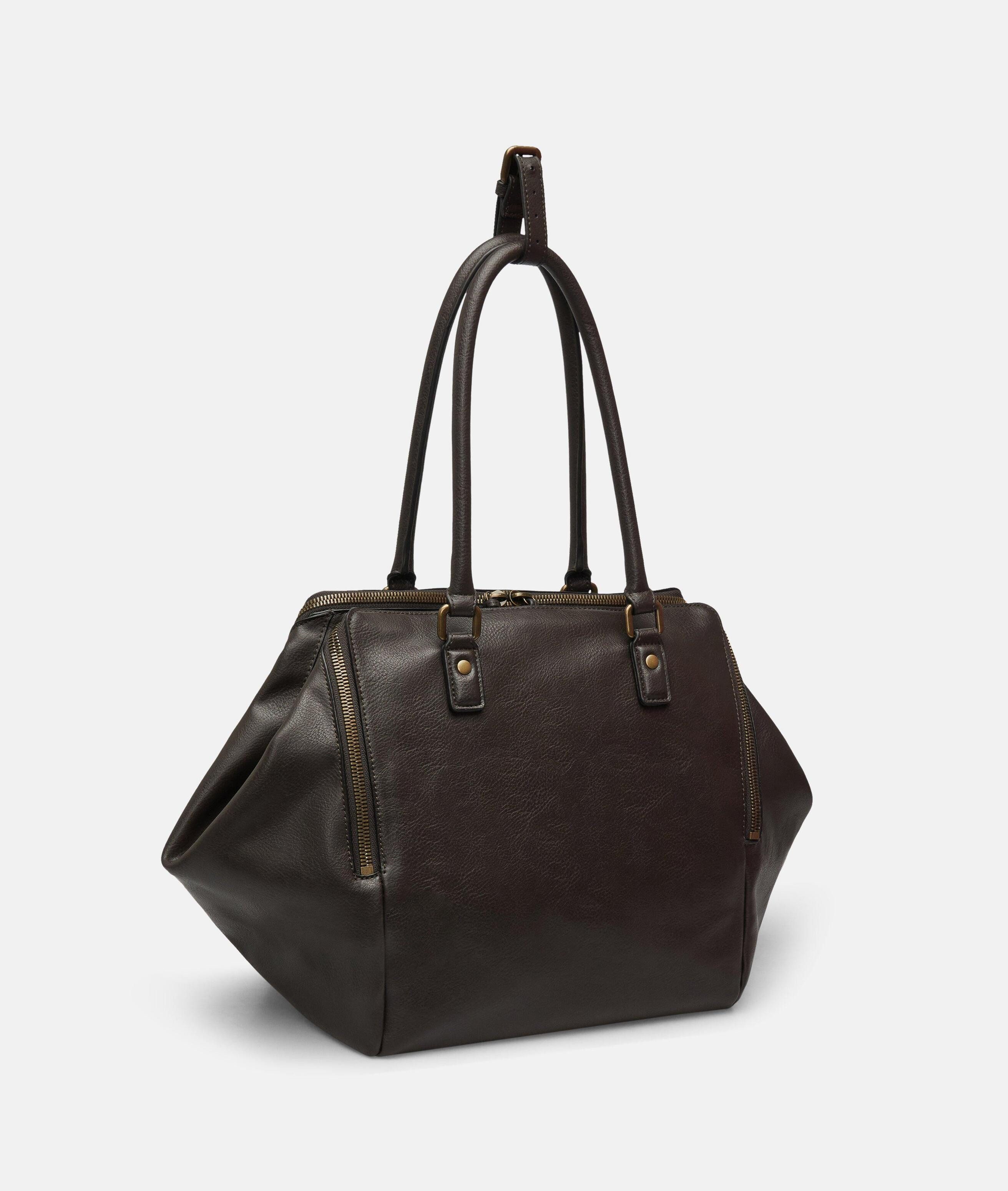 Liebeskind Berlin Schultertasche Archive Original Kayla Satchel L, Große Schultertasche in Lederoptik mit authentischer Narbung