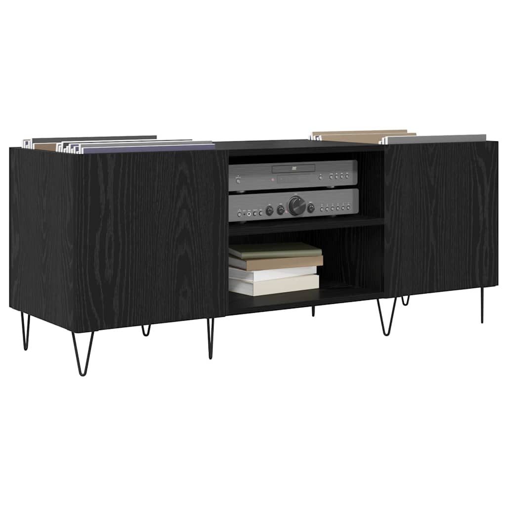 vidaXL Lowboard Schallplattenschrank Schwarz Eichen-Optik 121 x 38 x 48 cm (1 St)
