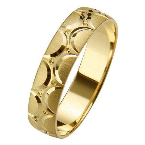 Firetti Trauring Schmuck Geschenk Gold 375 Hochzeit Ehering "LIEBE", Made in Germany, wahlweise mit oder ohne Brillant