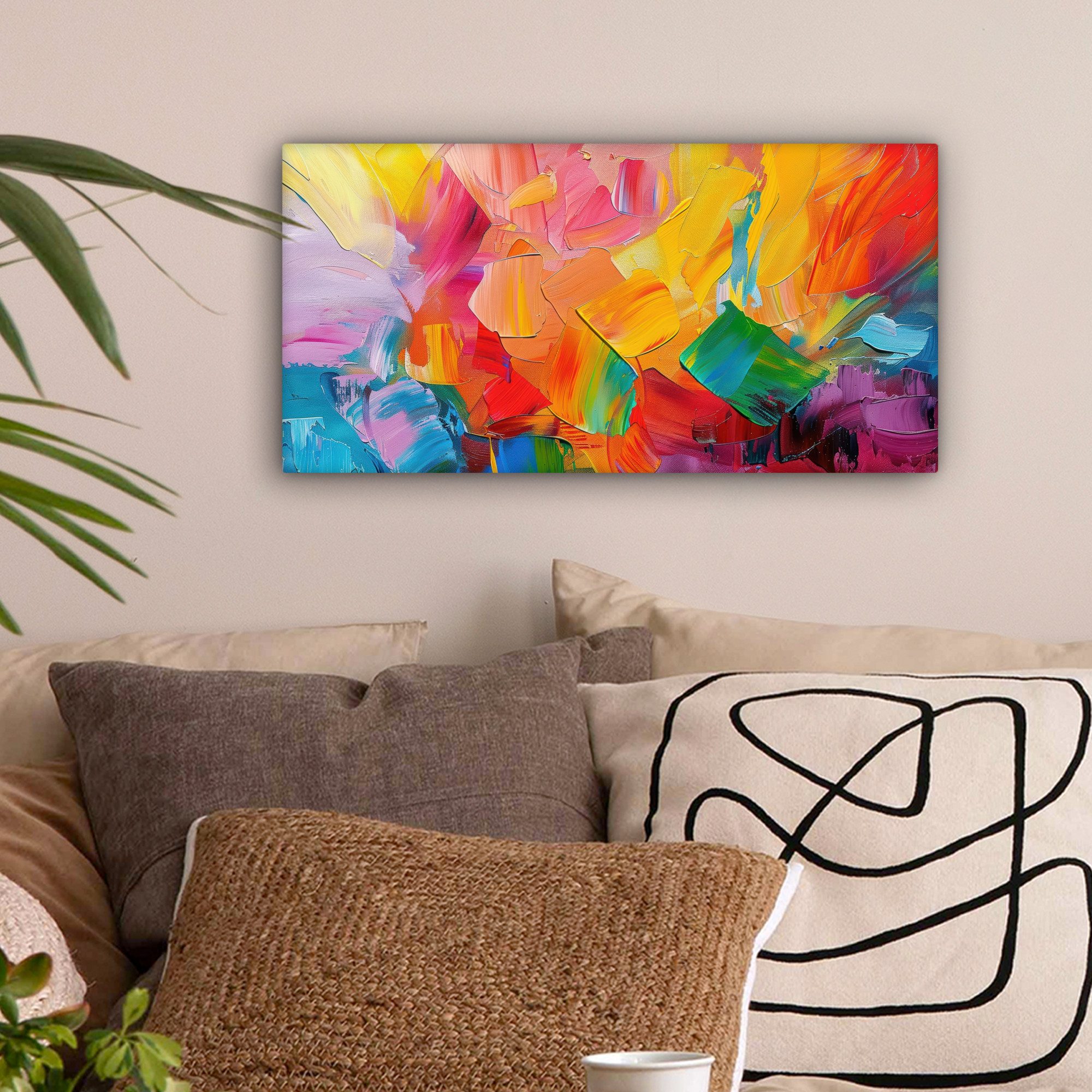 OneMillionCanvasses® Leinwandbild Panorama Abstrakt - Lackierung günstig online kaufen