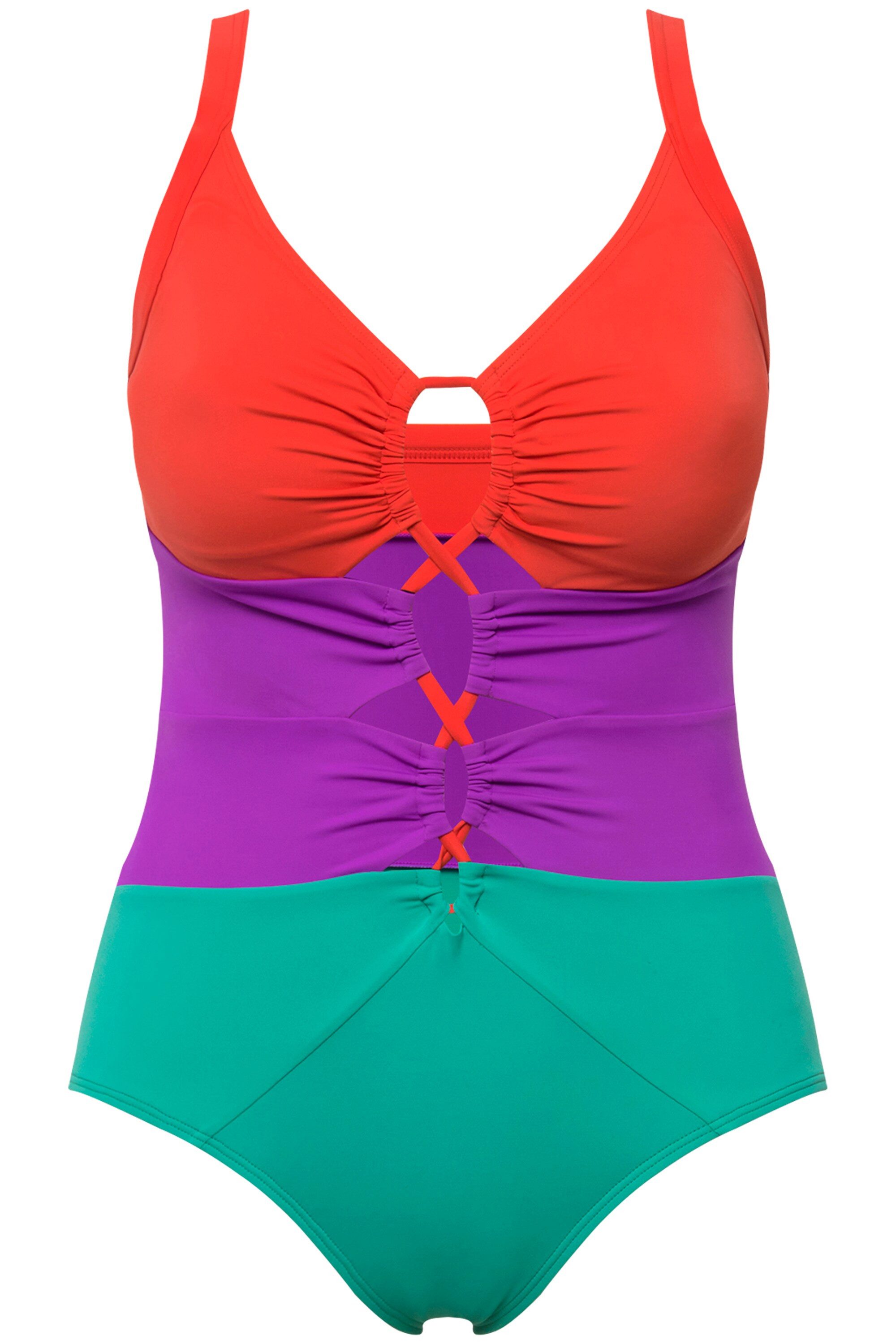 Ulla Popken Badeanzug Badeanzug Colorblocking Softcups günstig online kaufen