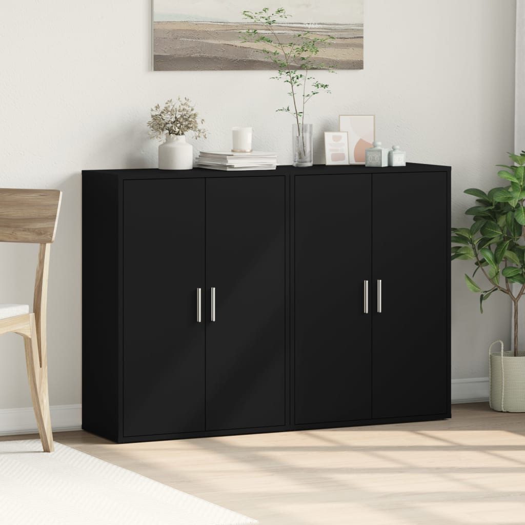 vidaXL Sideboard Sideboards 2 Stk. Schwarz günstig online kaufen
