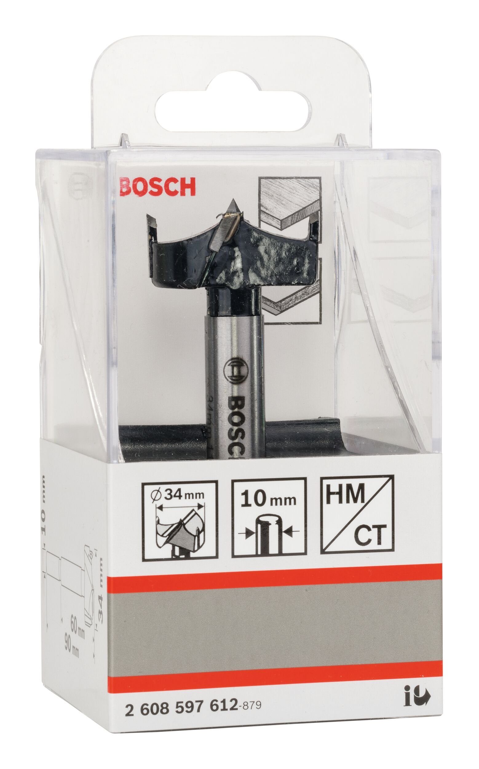 x mm 1er-Pack BOSCH 34 10 x Kunstbohrer Holzbohrer, HM - 90 -