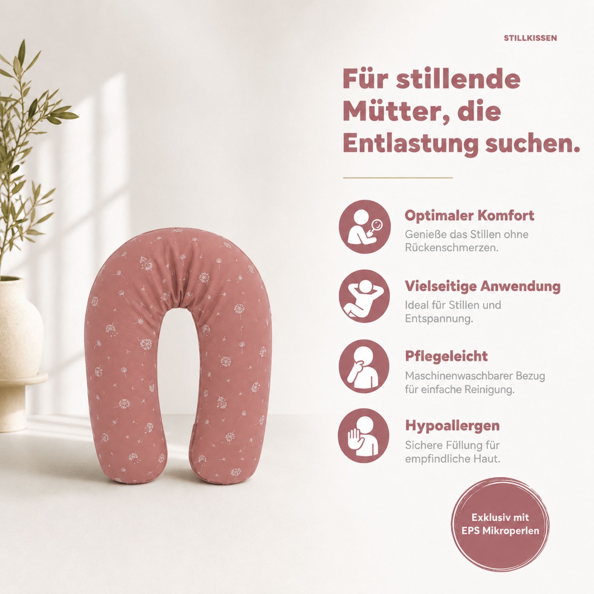 Fillikid Stillkissen Stillkissen EPS Mikroperlen 190 cm Exklusiv