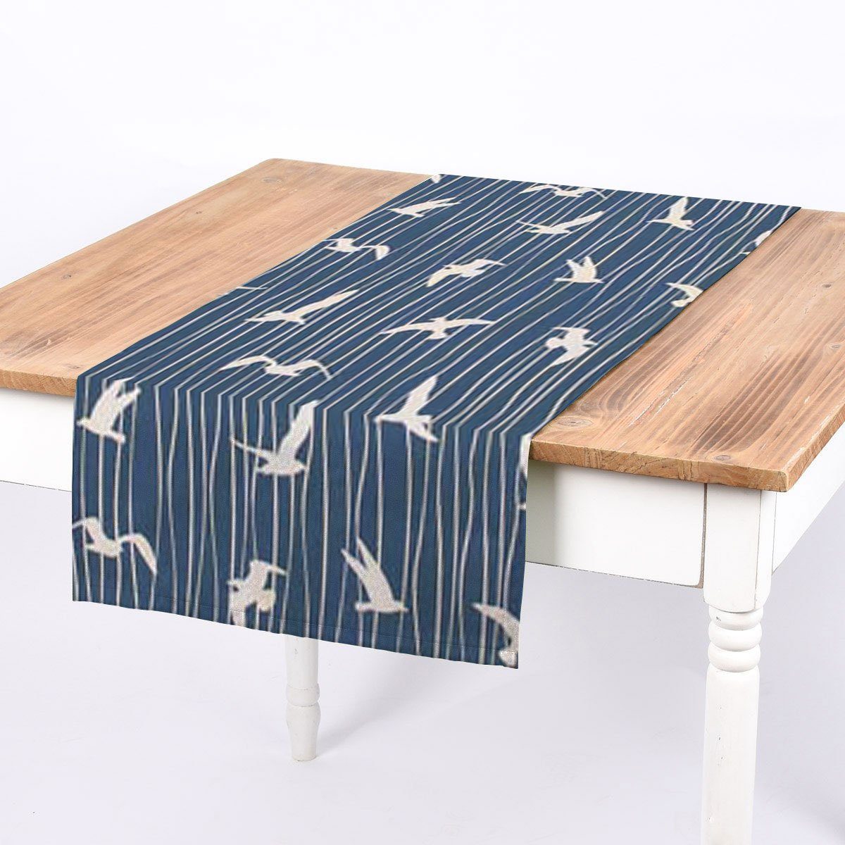 SCHÖNER LEBEN. Tischläufer SCHÖNER LEBEN. Tischläufer Iconic Seagull Stripe Möwen Streifen blau, handmade