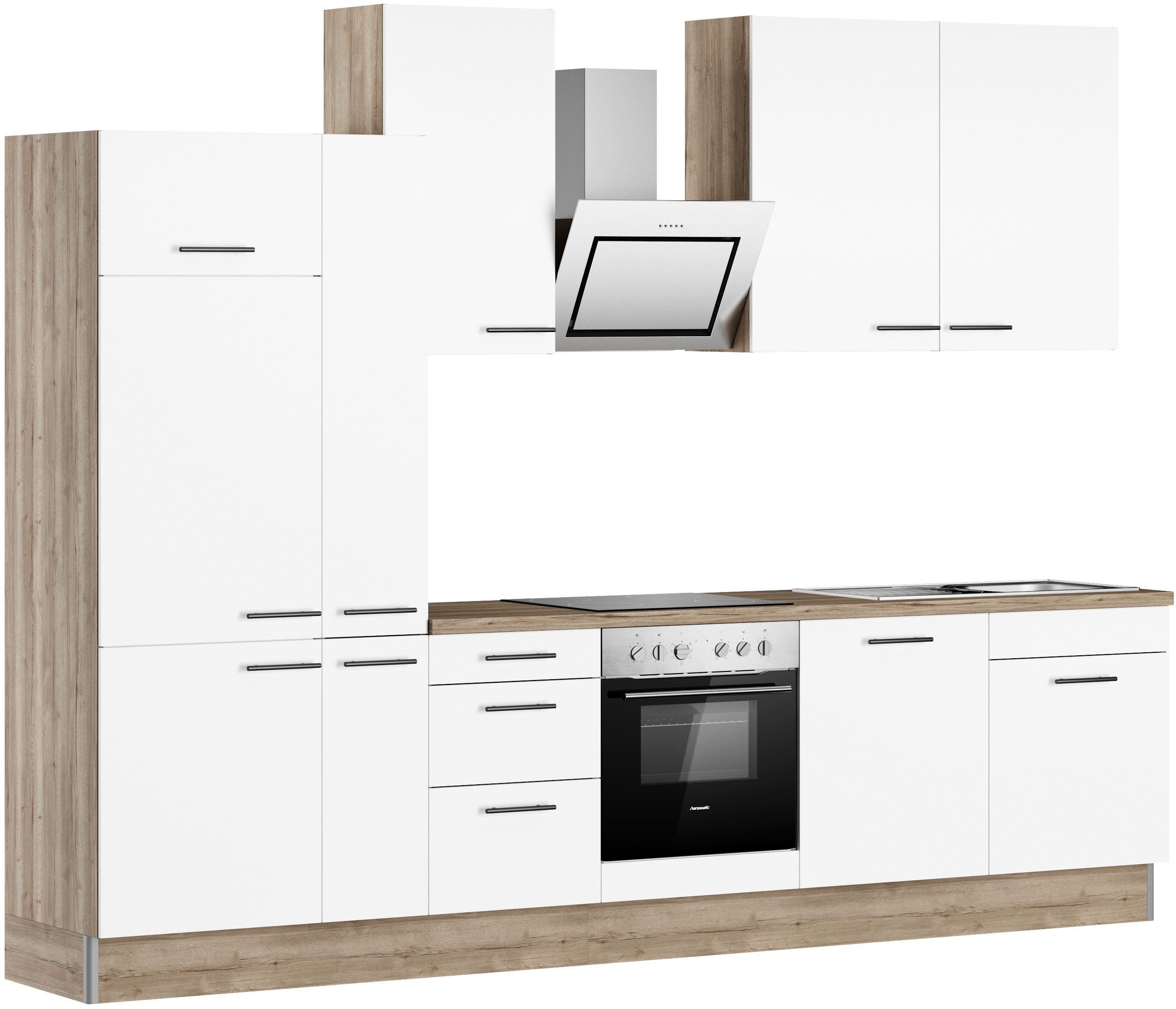 OPTIFIT Küchenzeile Fiona, Breite 320 cm, mit Hanseatic-E-Geräten,in Premium oder Basic