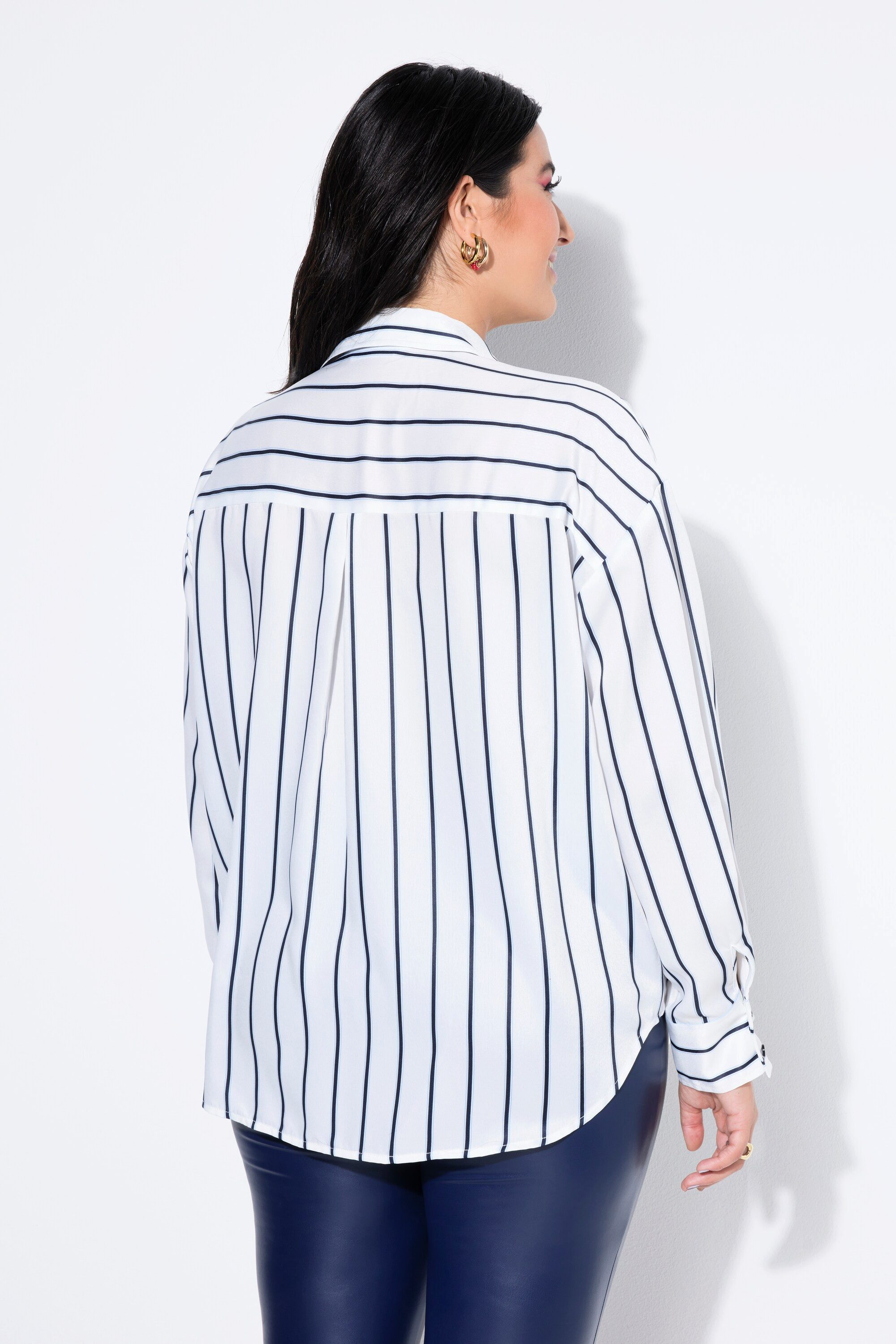 Studio Untold Hemdbluse Hemd Oversize Shape Satin Streifen