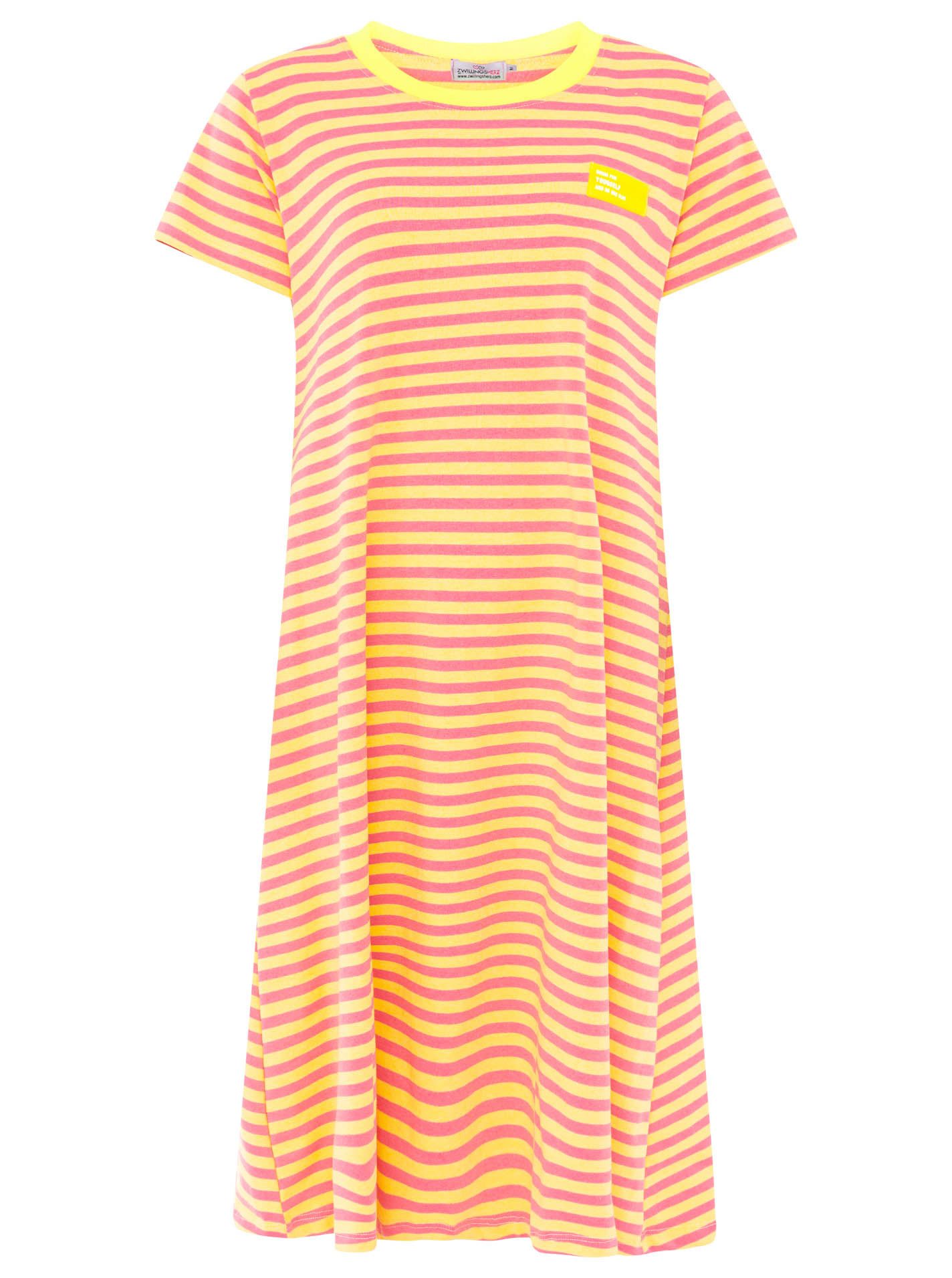 Zwillingsherz Sweatkleid Neon Streifen