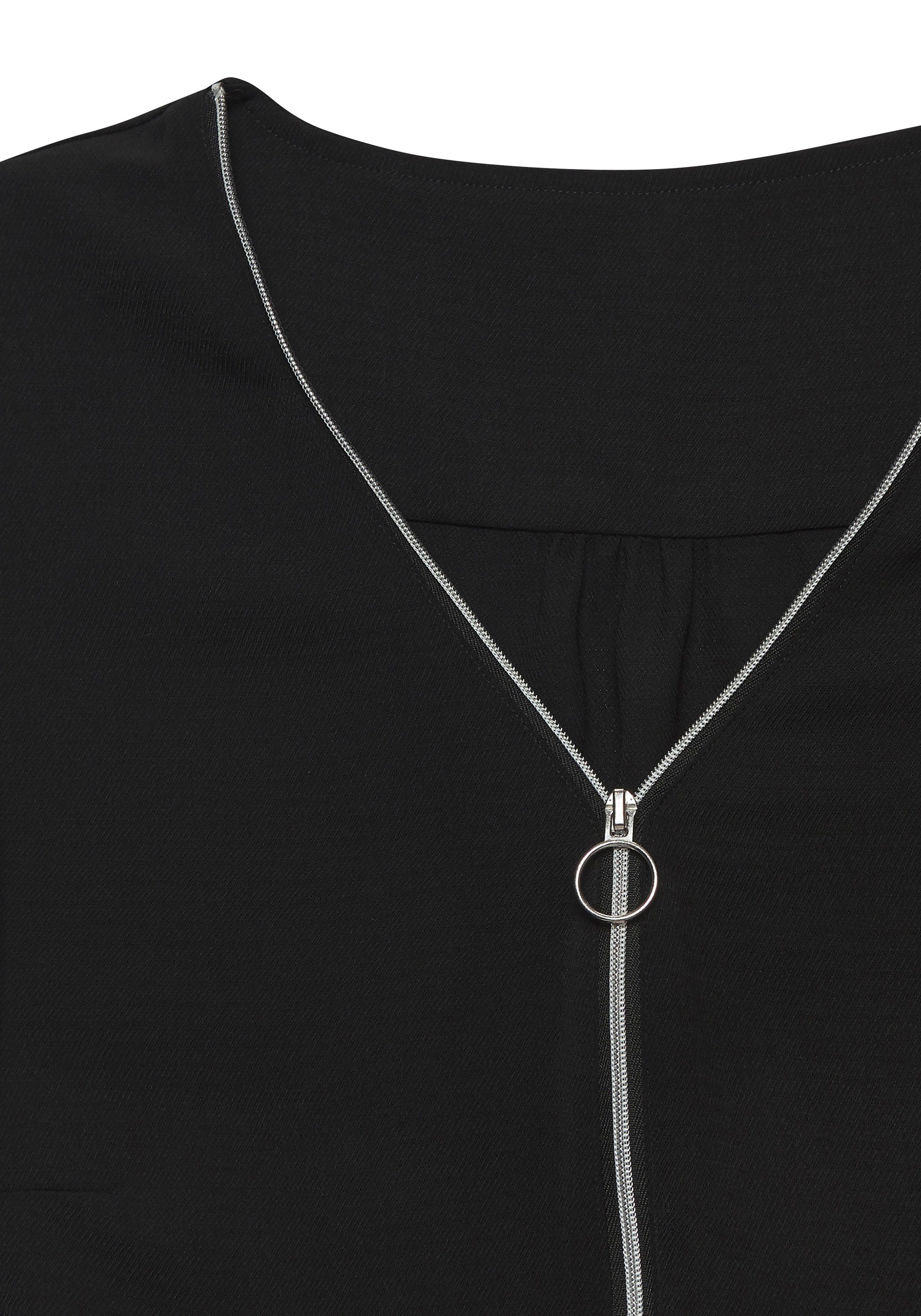 LASCANA Langarmbluse mit Reißverschlussdetail, elegante Damenbluse