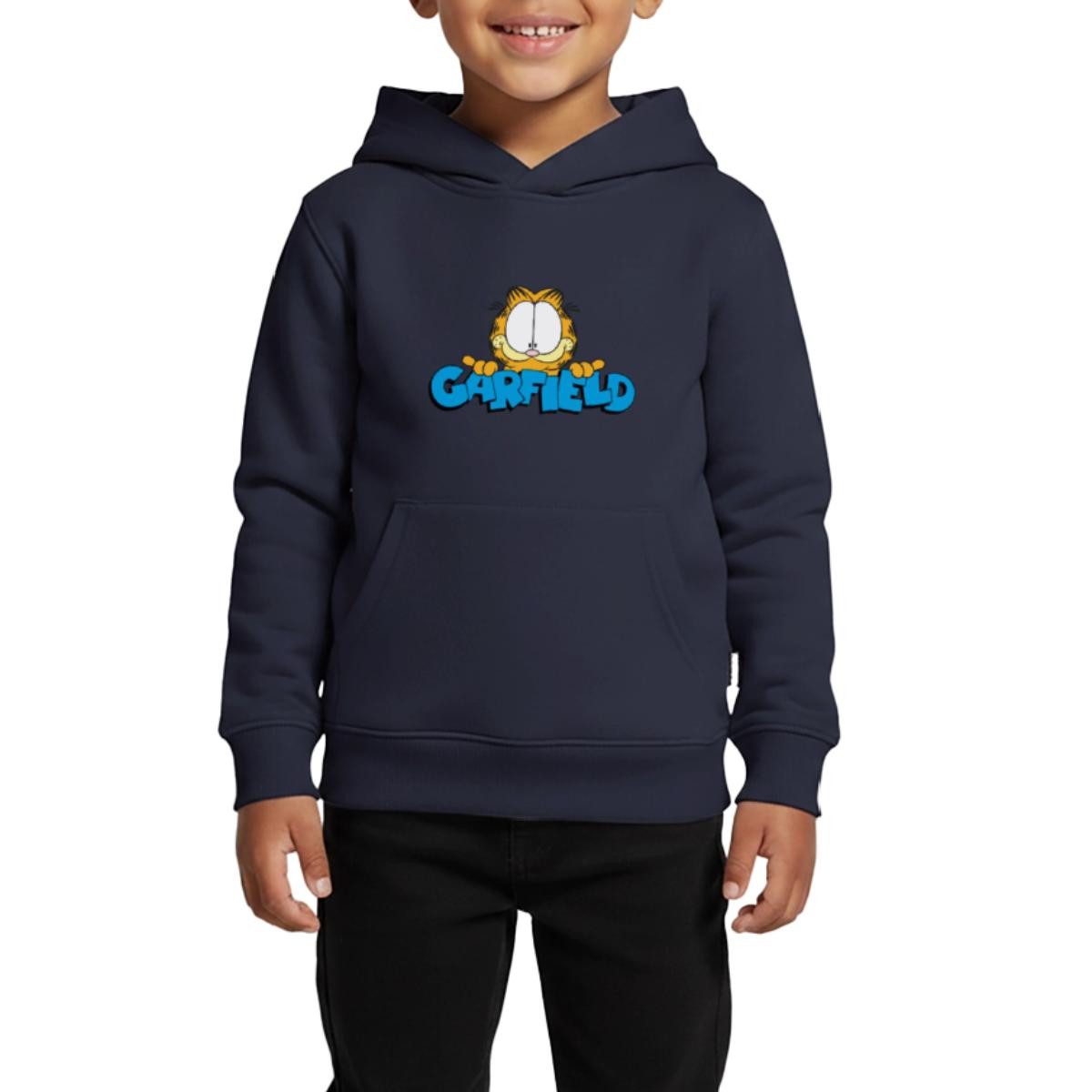 Hoodie Garfield Gesicht Logo Kinder Premium Hoodie