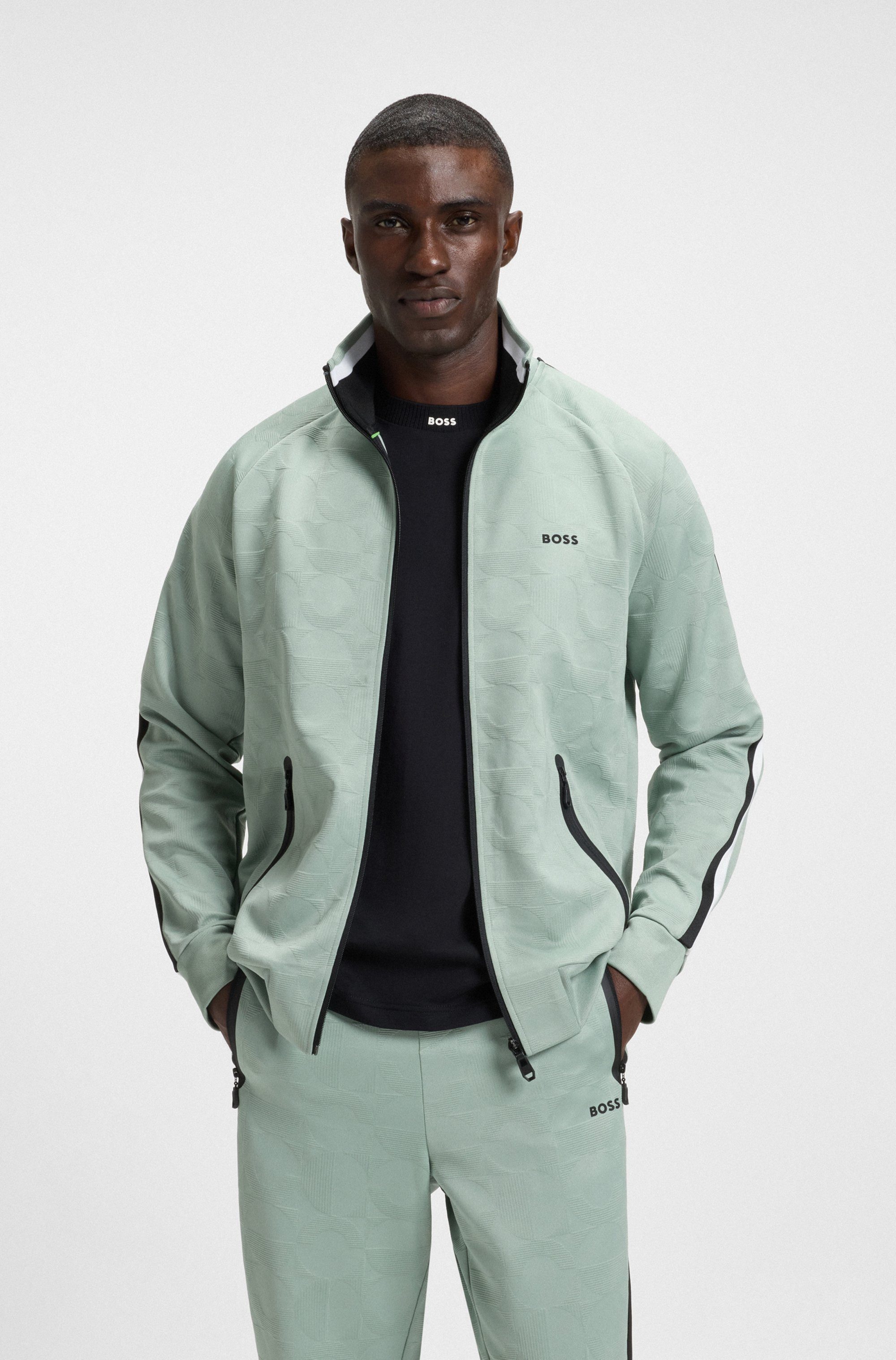 BOSS GREEN Sweatjacke Skarley Strip mit günstig online kaufen