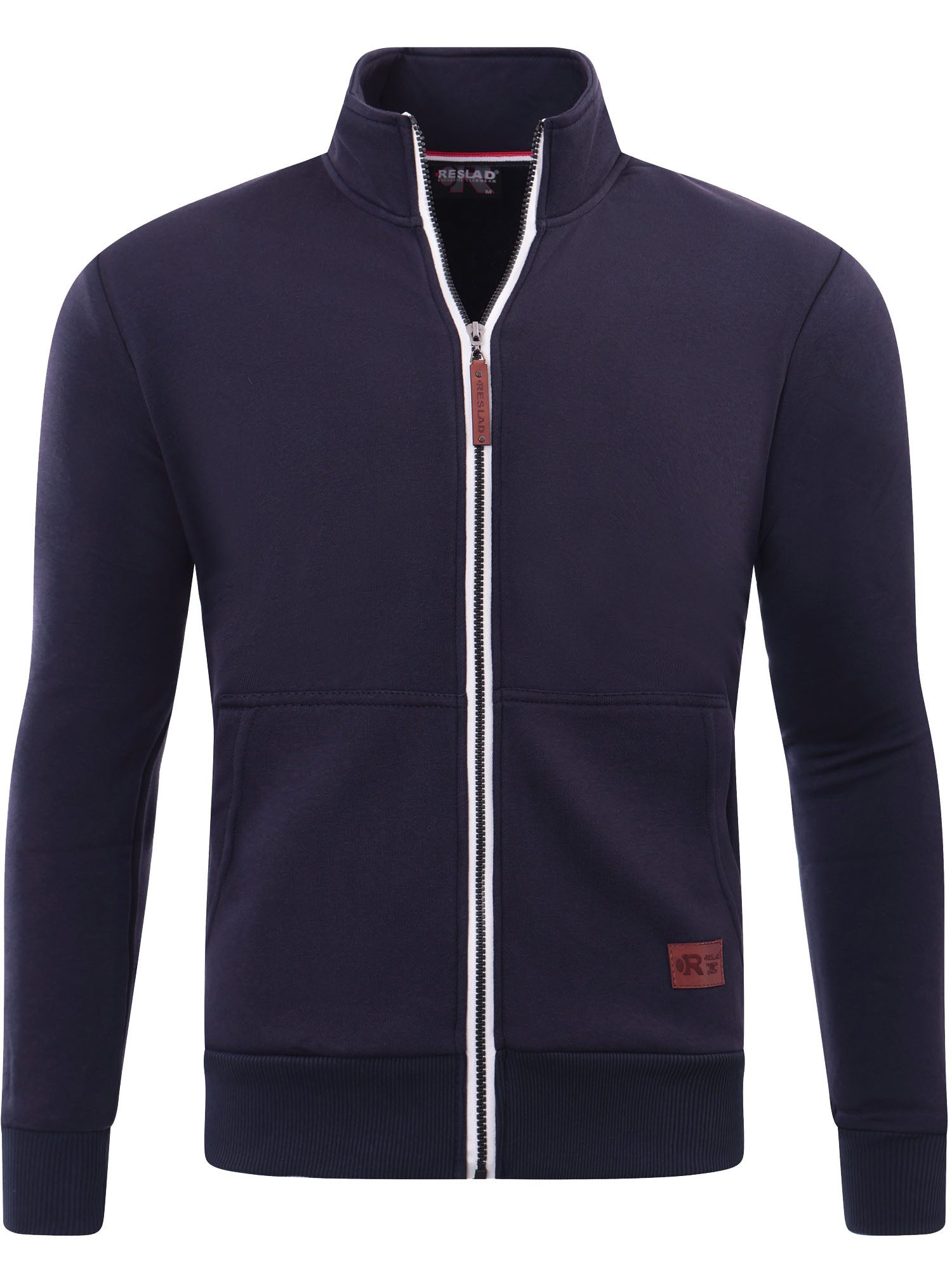 Reslad Sweatjacke Reslad Sweatjacke Herren ohne Kapuze RS-1015 (1-tlg) leichter Pullover mit Stehkragen Sweater Hoodie Pulli Sweatshirt