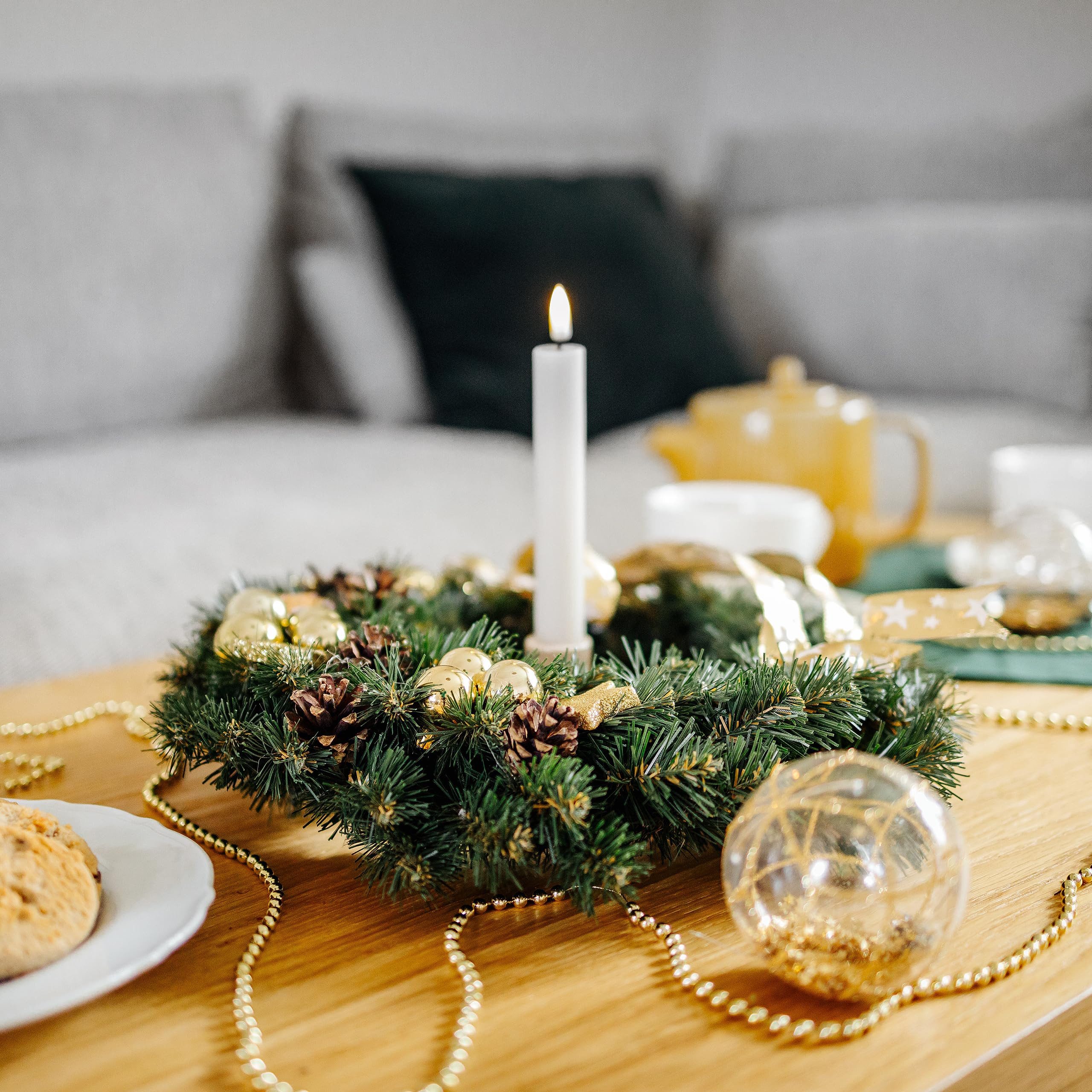 Creative Home Hängedekoration Weihnachtskranz Türkranz Durchmesser 35 cm