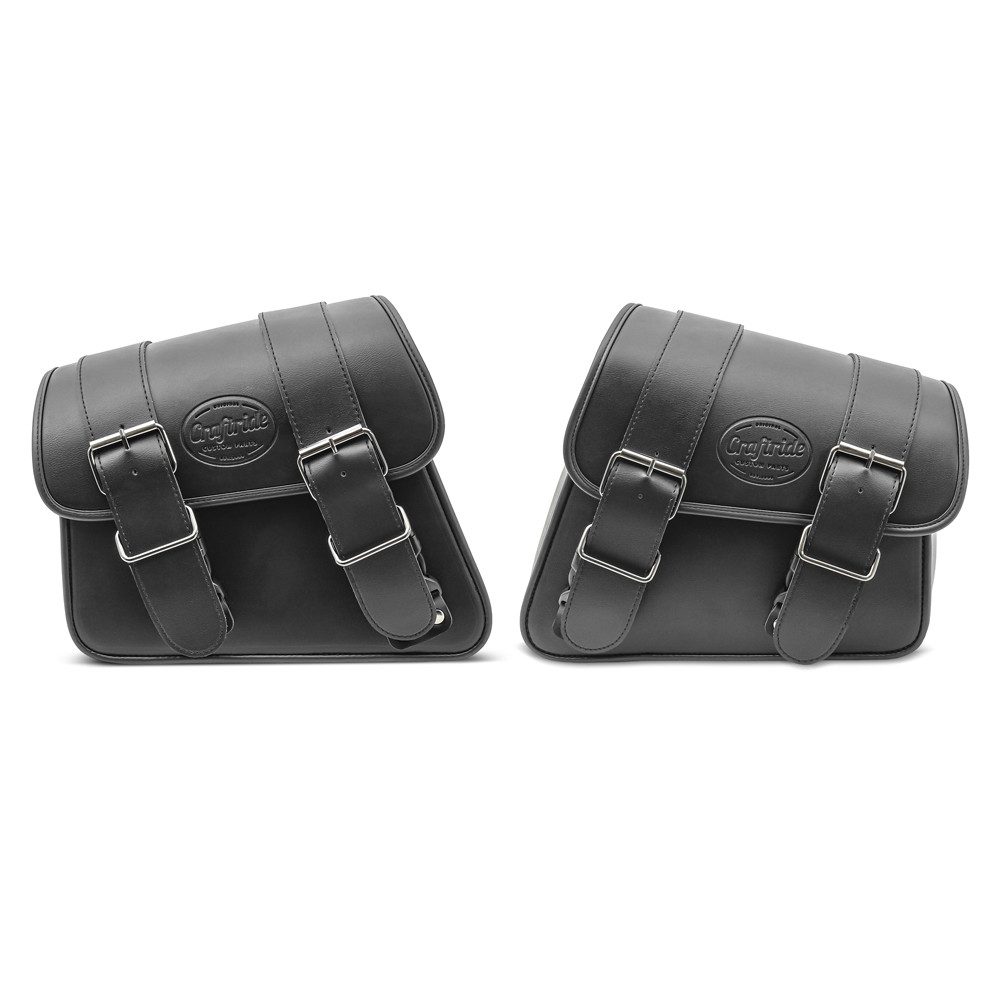 Craftride Satteltasche Motorrad Satteltaschen Paar für Custom Bikes Montana # schwarz