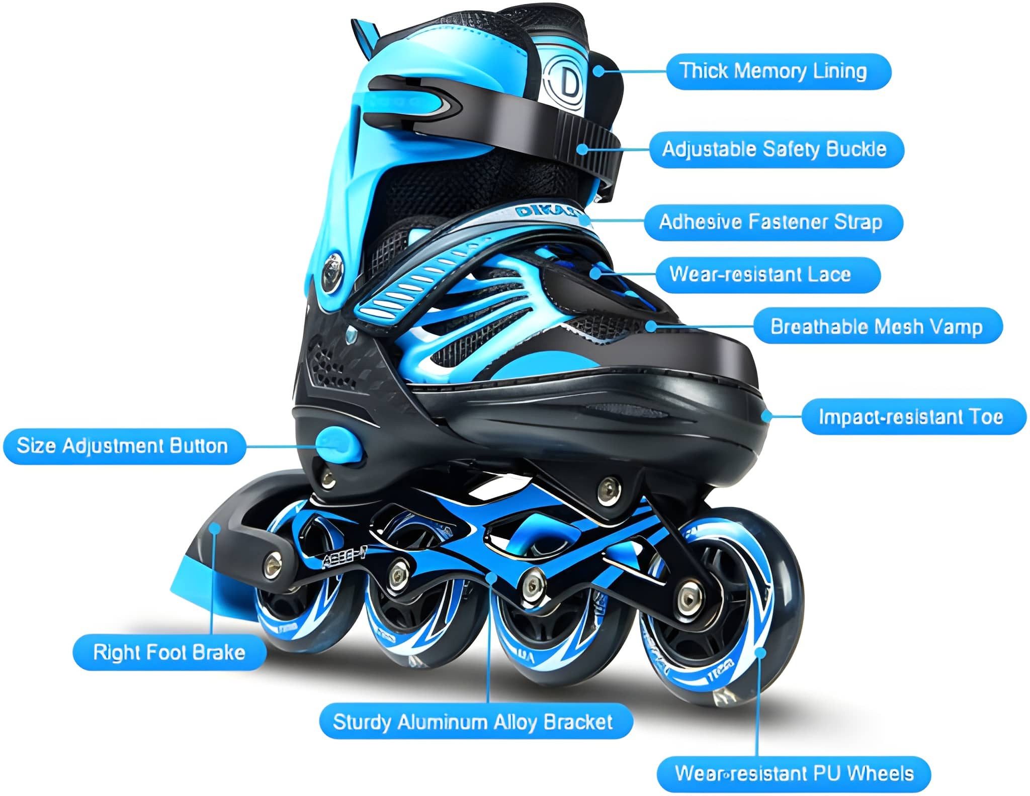 Lixada Inlineskates Rollschuhe Inlineskates für Kinder mit beleuchteten Rädern Skates, Leuchtende LED-Räder ohne Batterien, langlebige PU-Räder