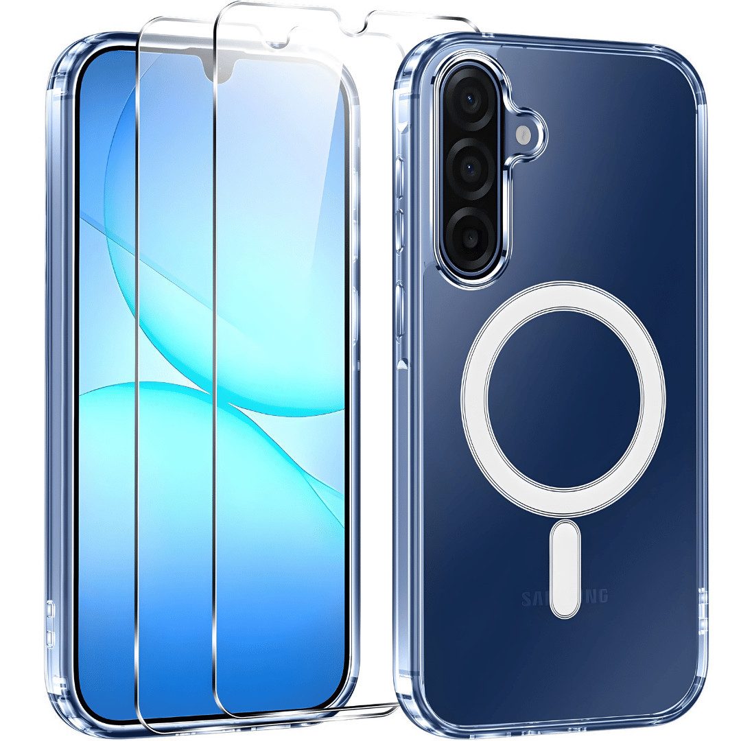 SmartUP Smartphone-Hülle + 2X Schutzglas für Samsung Galaxy A17 5G Panzerfolie MagSafe Case 9H 6,6 Zoll, MagSafe-Technologie