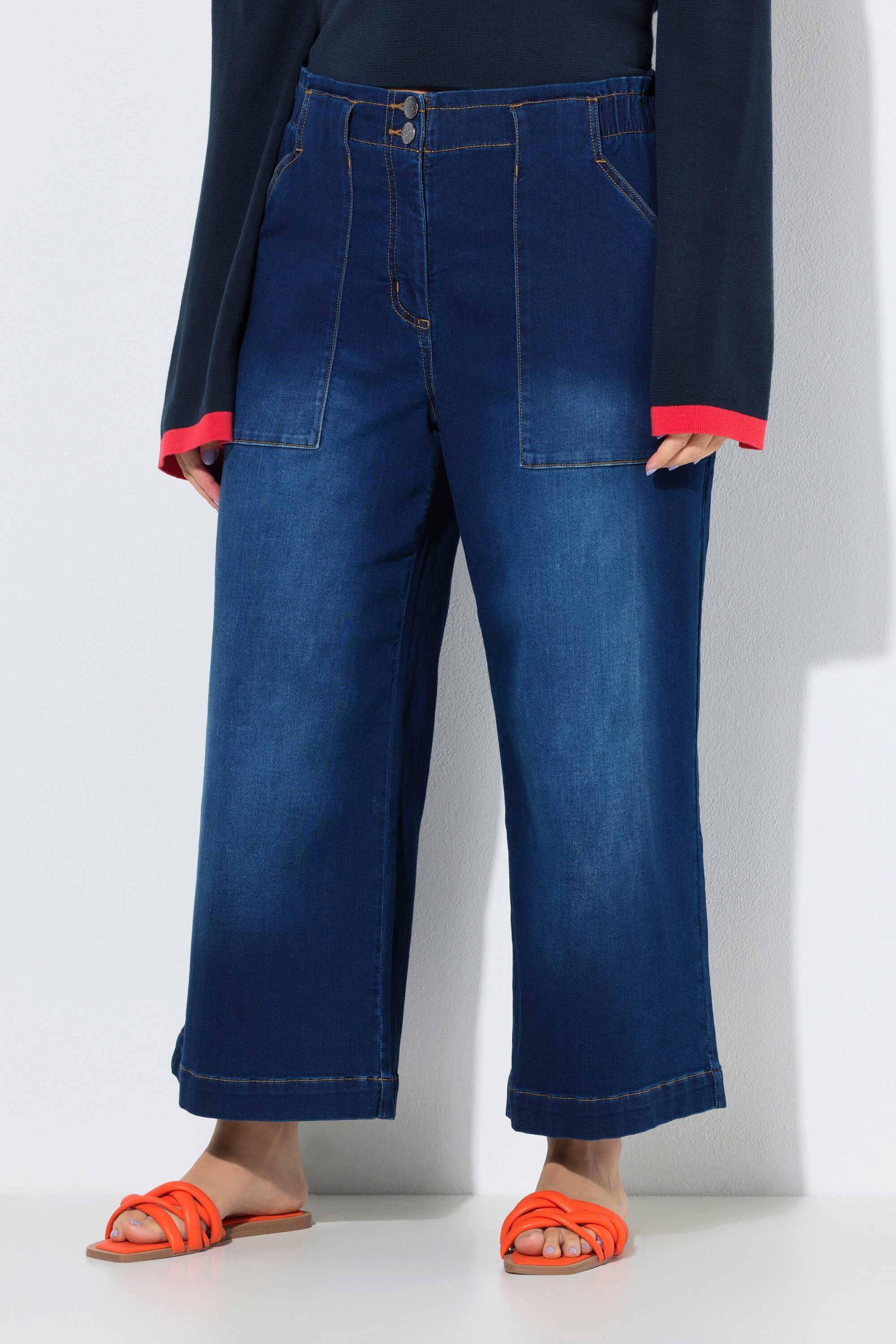 Ulla Popken Regular-fit-Jeans Jeans Rose weites gerades Bein Stretchdenim