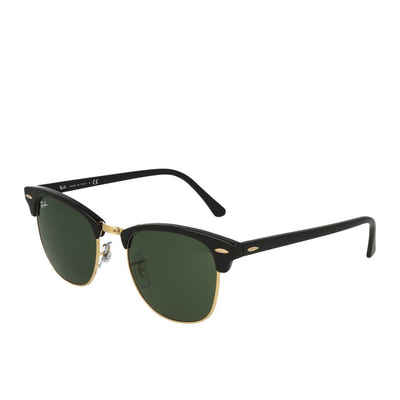 Ray-Ban Sonnenbrille Ray-Ban Clubmaster RB3016 W0365 51 Black On Arista Green