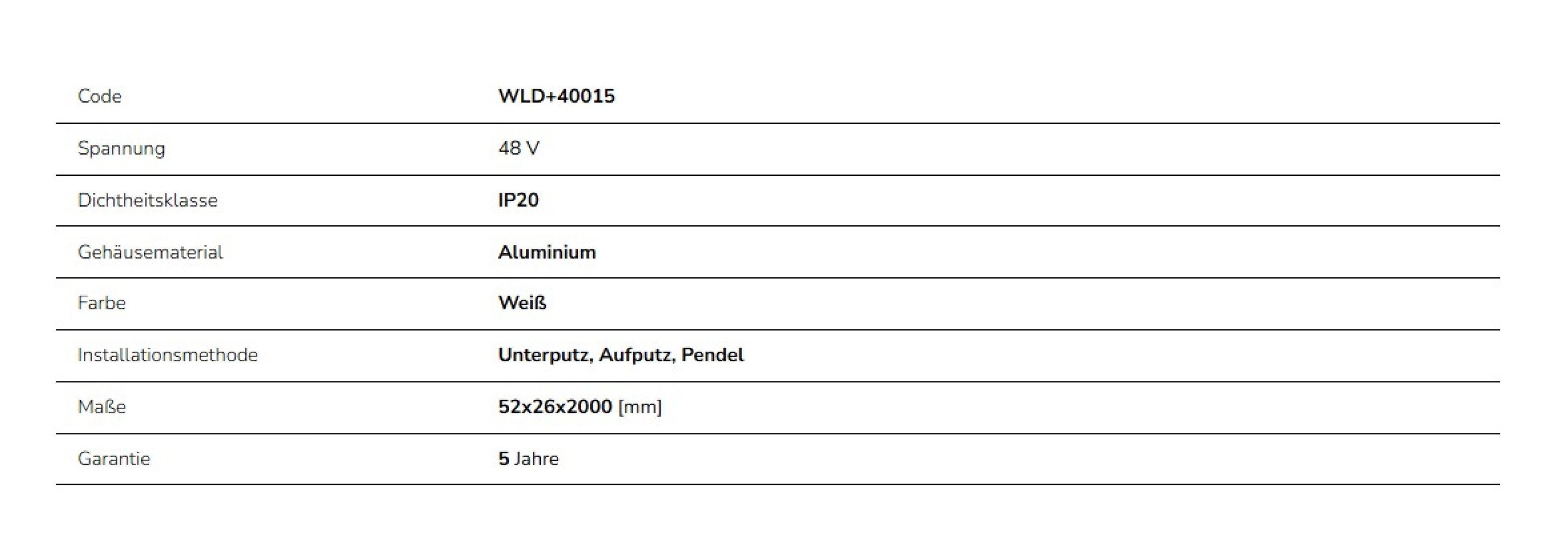 SpectrumLED Schienensystem-Schienen LED 48V Schienensystem Stromschiene 200cm Aufbau 2m Einbau IP20 weiß, 200 cm, (1-tlg), Flexibel verbindbar