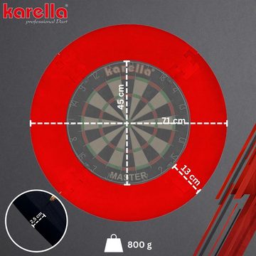 Karella Dart-Wandschutz Catchring EVA 4-teilig rot, Dart Board Surround Border Umrandung für Dartscheibe Board