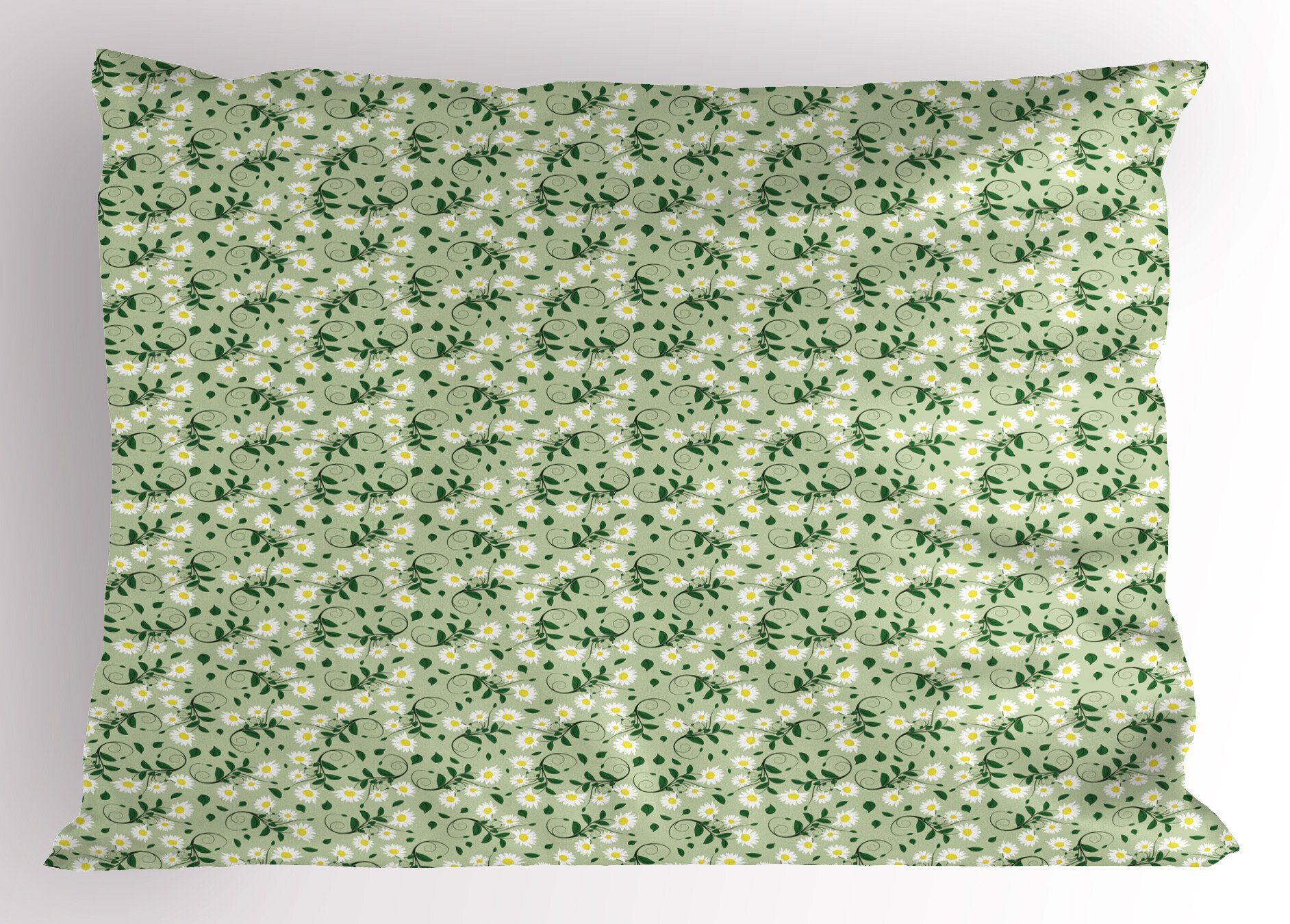 Kopfkissenbezug, Aufkeimenden Gedruckter Blumen Standard Blätter Abakuhaus Stück), Gänseblümchen Kissenbezüge Size (1 Dekorativer