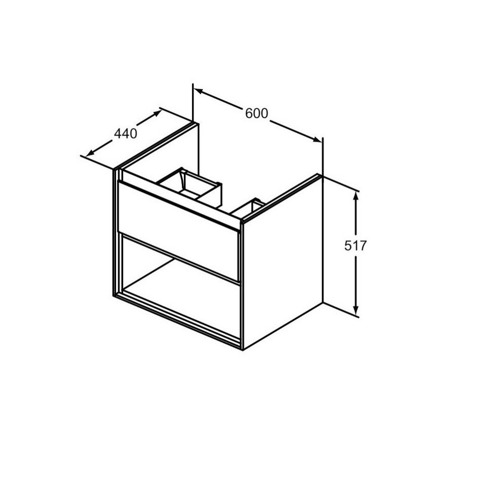 Ideal Standard Waschbeckenunterschrank »Connect Air« (Packung) 1 Auszug, 1 offenes Fach-HomeTrends