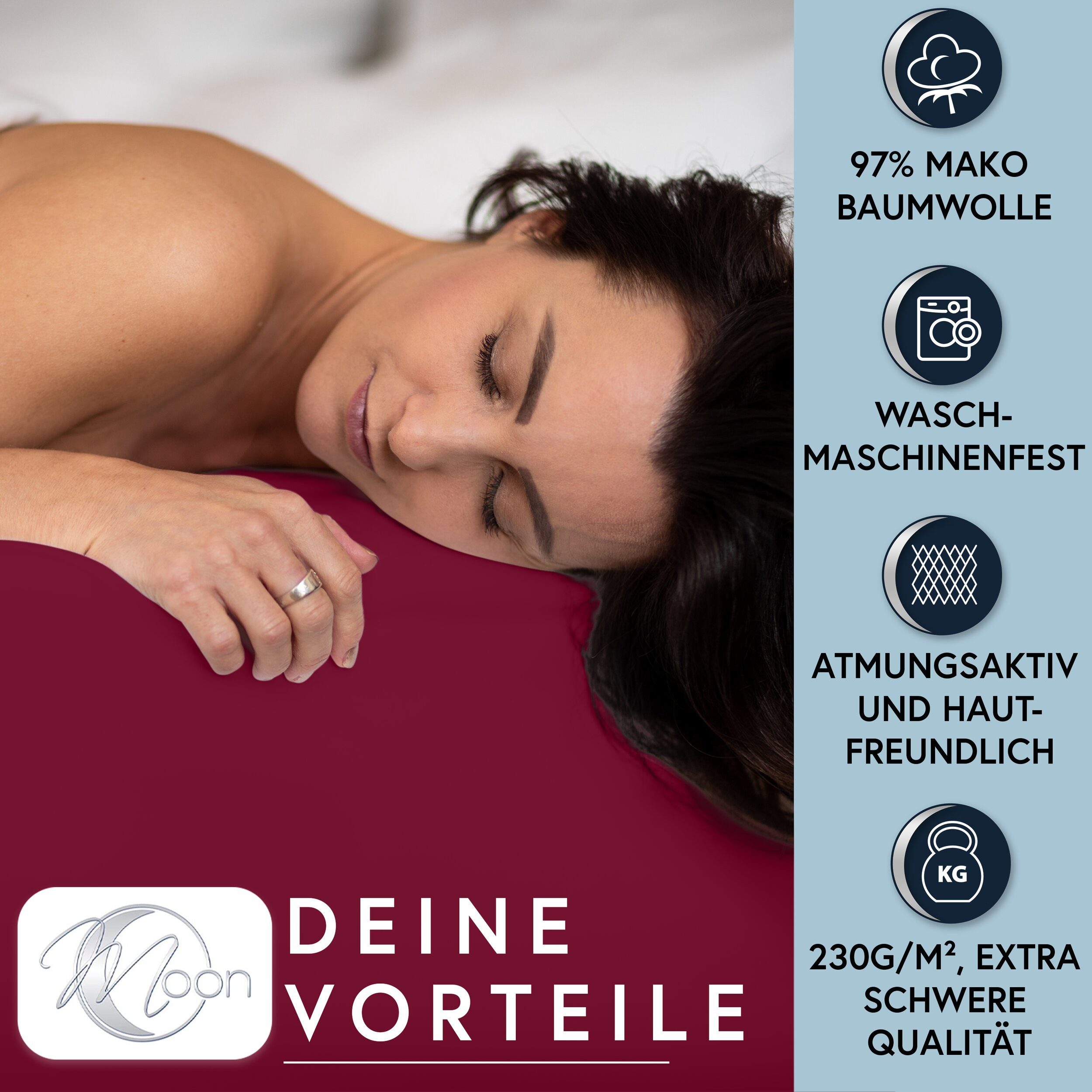 MOON Heimtextilien Spannbettlaken MOON-Luxury Spannbettlaken Jersey günstig online kaufen