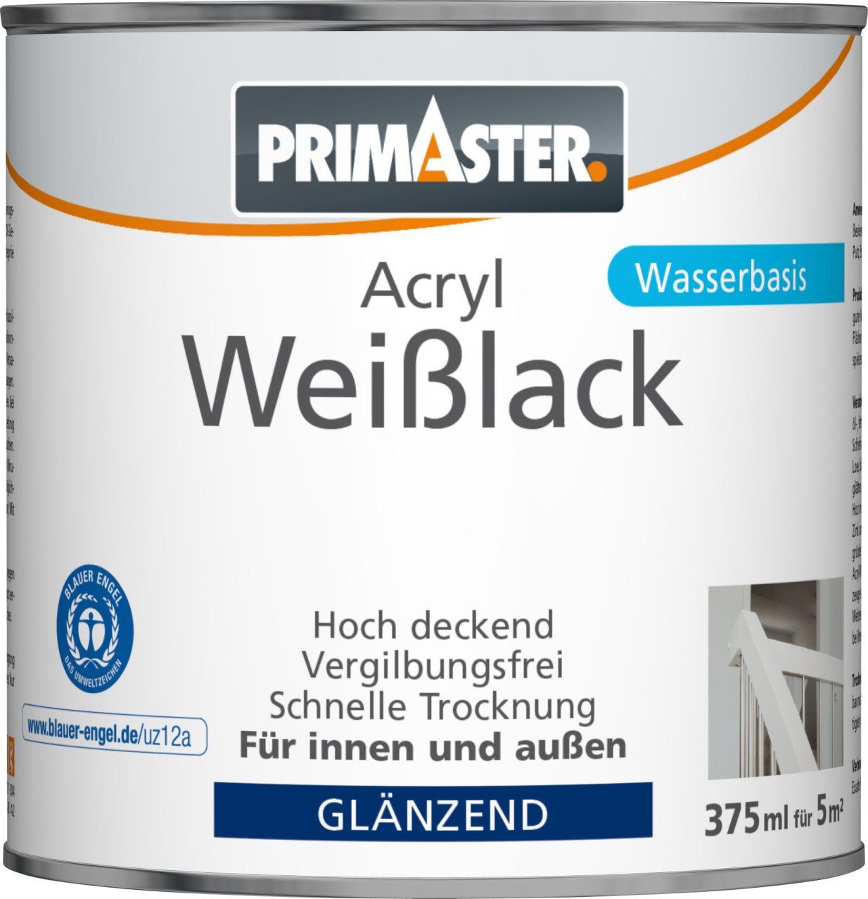 Weißlack Primaster Acryl Weißlack 375 ml glänzend