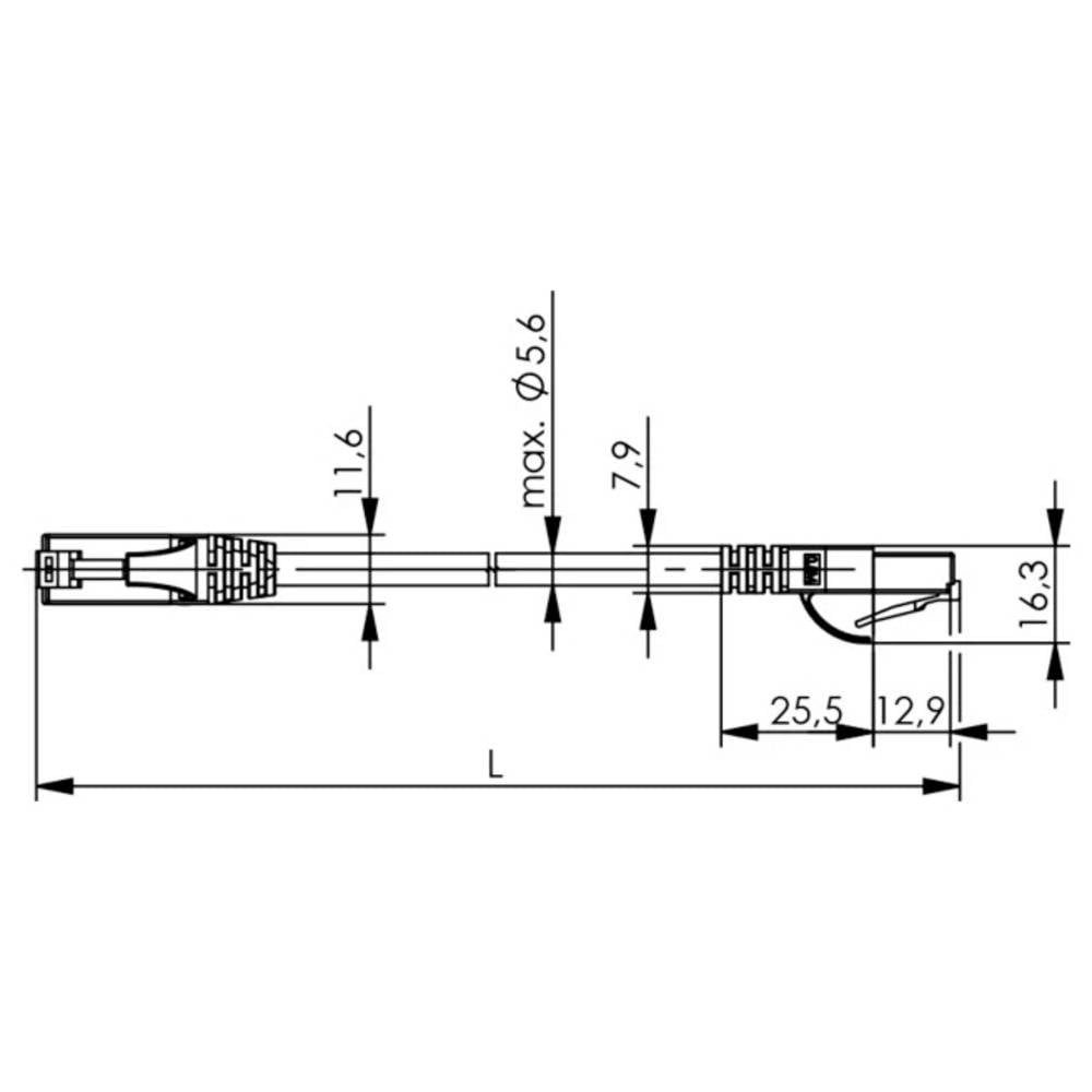 Telegärtner RJ45 Patchkabel CAT 5e 10.0 m Blau Flammwidrig, mit Knickschutztülle 1 LAN-Kabel, Flammwidrig, mit Knickschutztülle