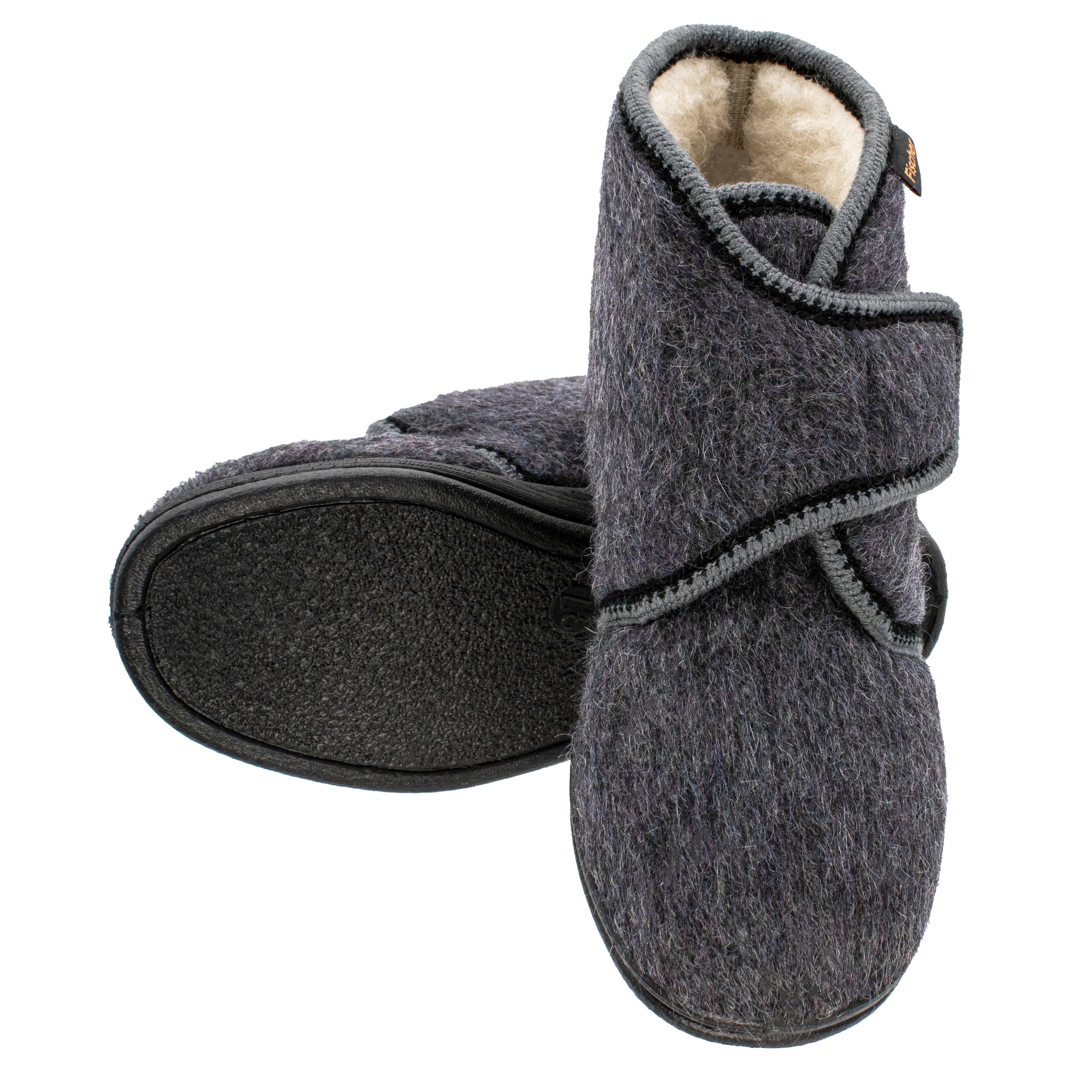 Fischer-Markenschuh Dora Hausschuh aus Stichelhhaar, Klettverschluss, Weite H, Schurwollfutter