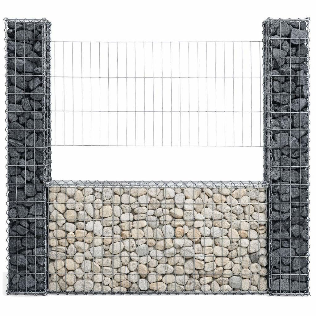 ESTEXO Gabionenzaun Gabionen Mauer Gartenzaun 160x20x150 cm Gabione Steinkorb Rank-Gitte