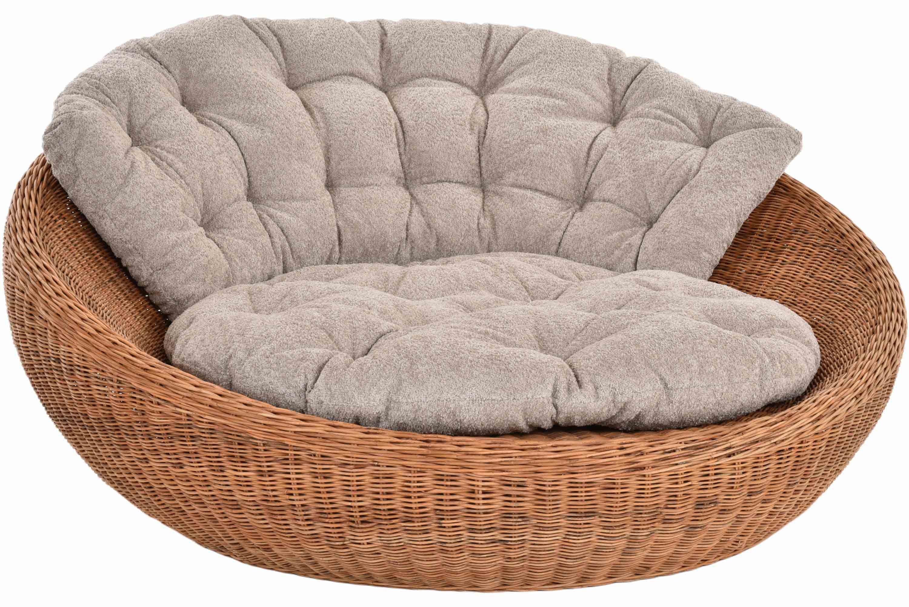 Krines Home XXL-Sessel XXL Sitzmuschel echt Rattan Sonneninsel Natur Lounge Sessel Sitzschale, Sessel Sitzschale Groß
