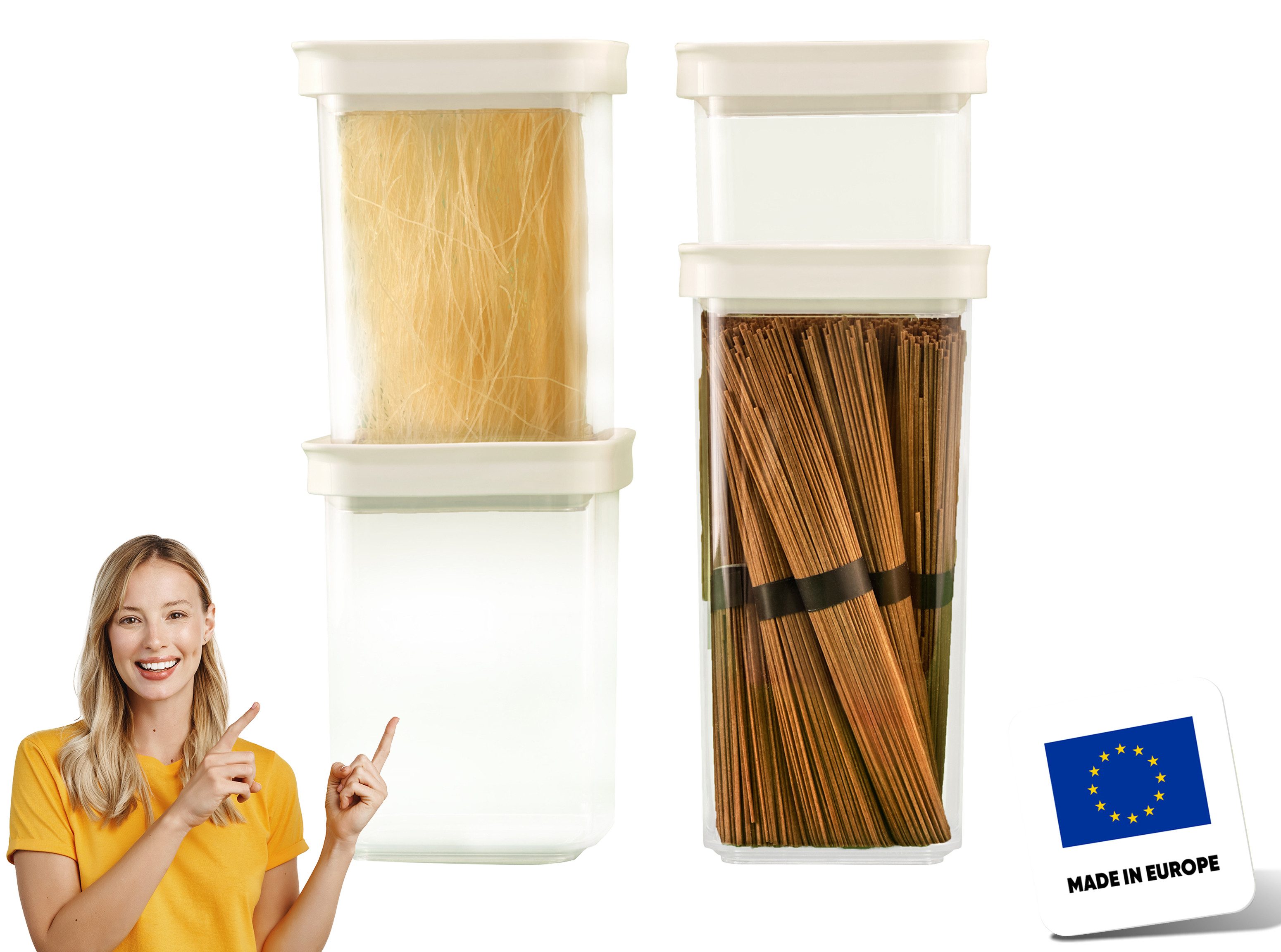 uandu home Vorratsdose Vorratsdosen mit Deckel Luftdicht, Vorratsbehälter Set, (Aufbewahrungsbox Küche Aufbewahrung & Organisation, BPA Frei, Küchen Organizer, Vorratsdosen für alle trockenen Lebensmittel)