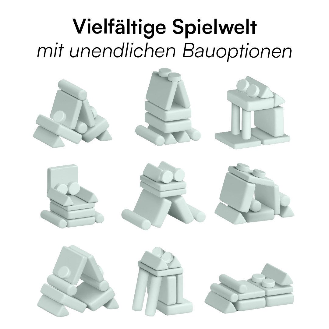 Bellabino Kindersofa Nile aus Schaumstoff Teilen, modulare Kinderspielcouch aus Cord, Türkis, mit Armlehnen, Cordbezug abnehmbar & waschbar, 160x52x75cm, Oeko-T – Bild 4 von 5