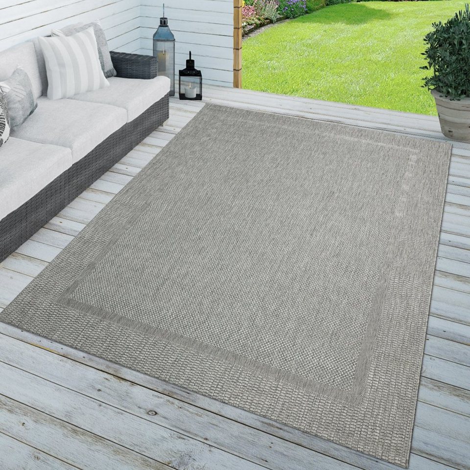 Outdoorteppich Teppich In-& Outdoor Balkon Küchenteppich Einfarbig, TT  Home, rechteckig, Höhe: 8 mm, 100 % Polypropylen