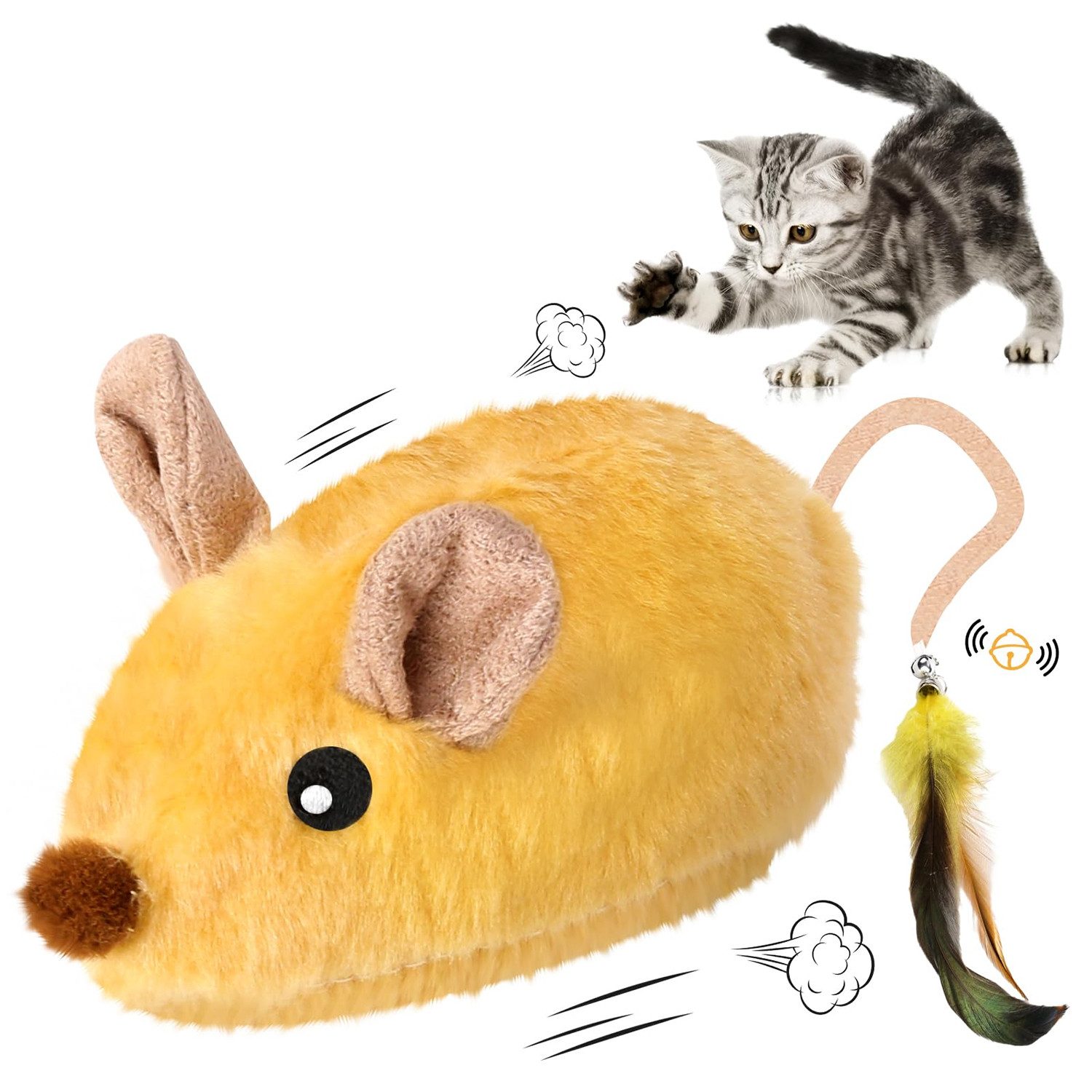 Comfy Mate Tier-Intelligenzspielzeug Elektrisch Katzenspielzeug, Maus-Form günstig online kaufen