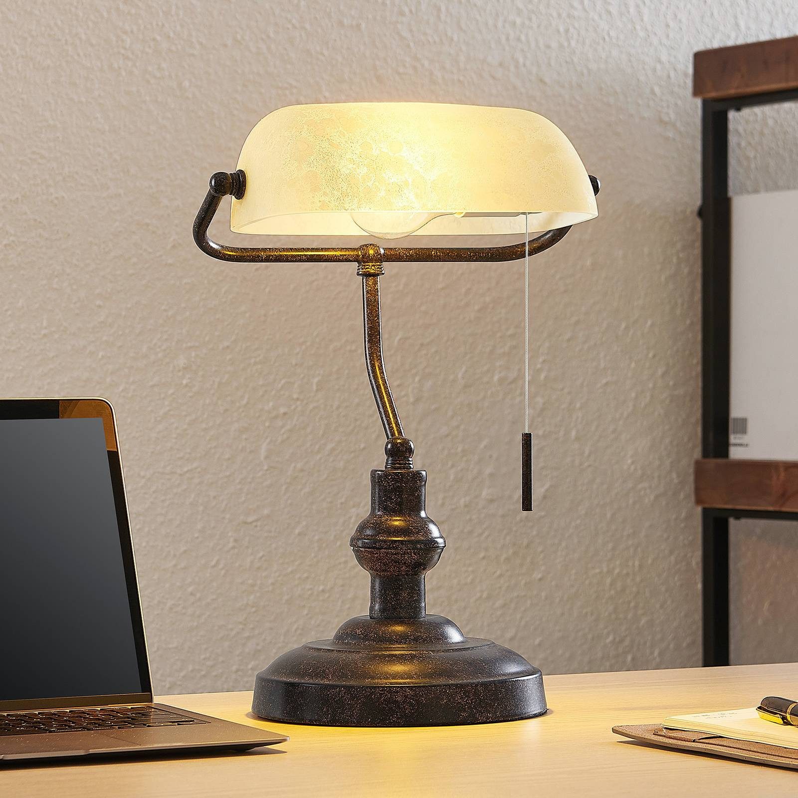 Lindby Schreibtischlampe Profina, Metall, Braun IP20, 1 x 15 W LED