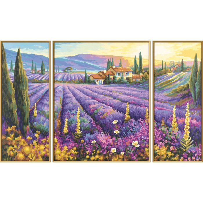 Schipper Malen nach Zahlen Meisterklasse Triptychon - Lavendelfelder Made in Germany