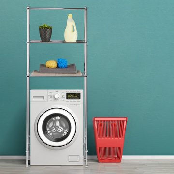 relaxdays Waschmaschinenumbauschrank Überbauregal Waschmaschine 3 Ablagen