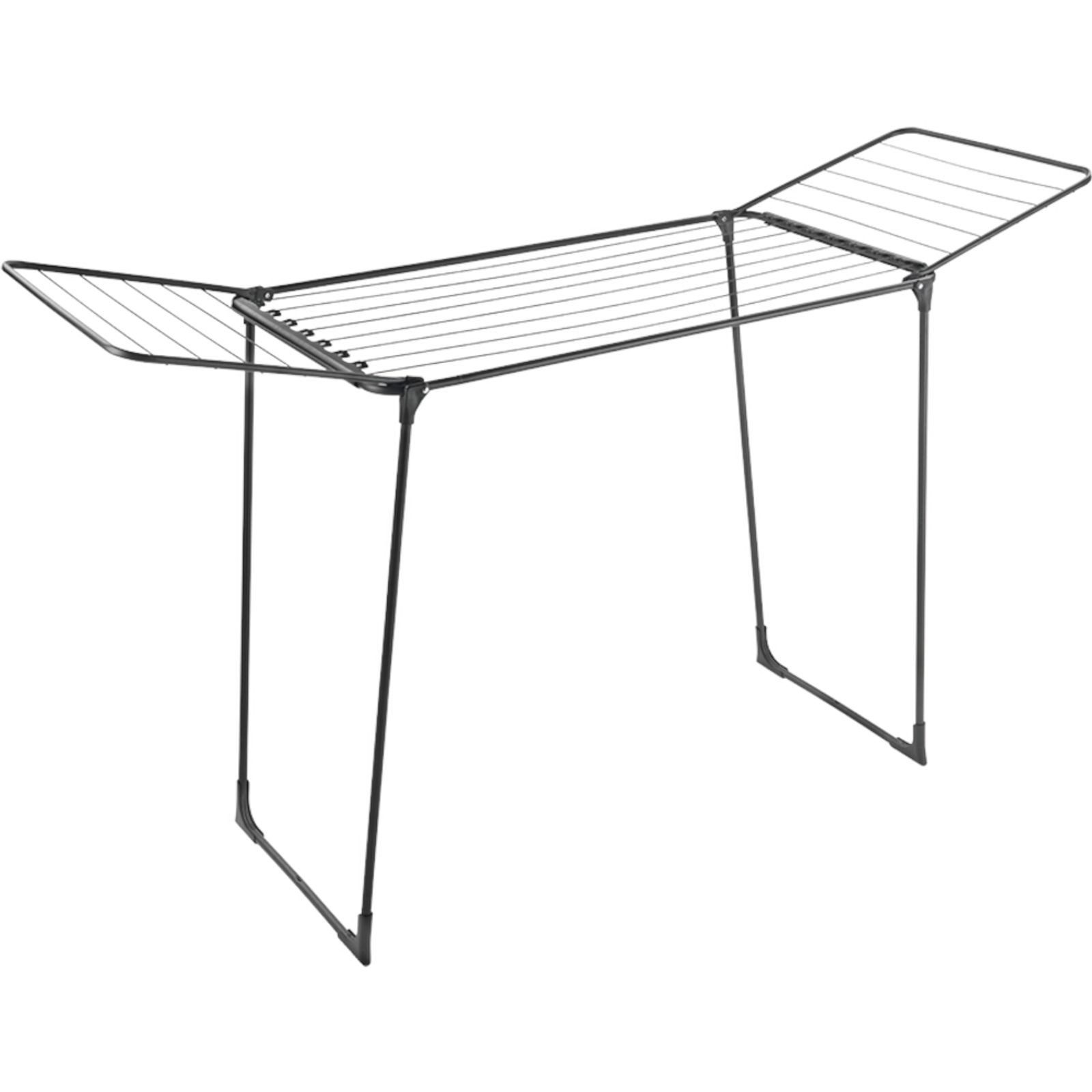 Metaltex Wäscheständer METALTEX Hydra Onyx Wäscheständer 18 m klappbar Sockenhalter schwarz