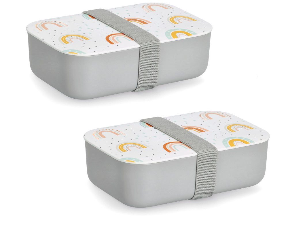 Zeller Present Lunchbox Rainbow, Kunststoff, (Set, 2-tlg), Regenbogen Muster