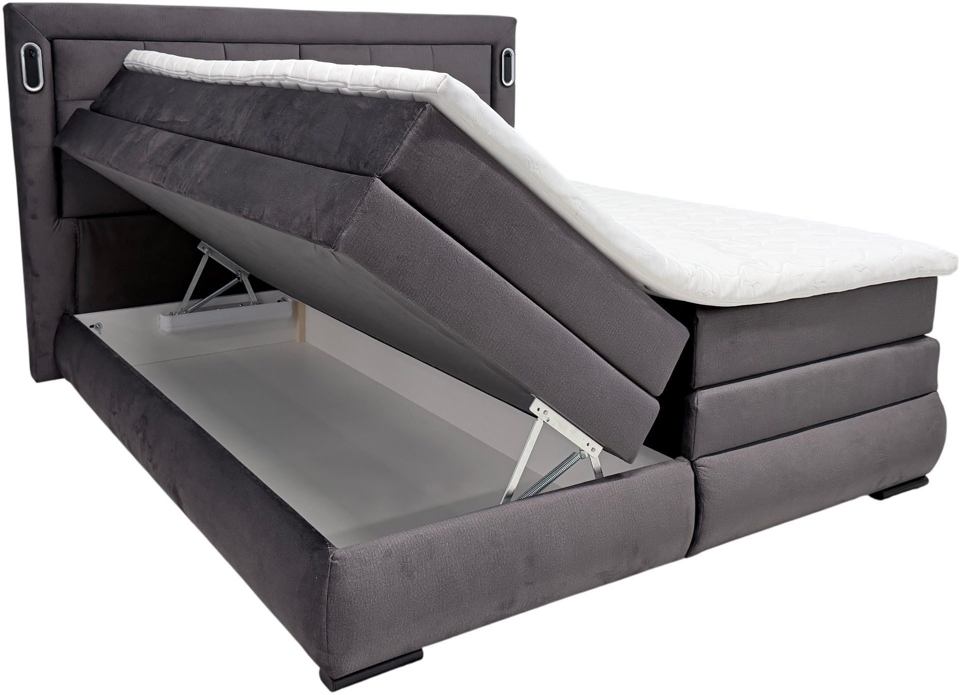 OTTO home Boxspringbett MIVVA, in H3, H4 oder Hmix H3/H4, wahlweise mit oder ohne LED-Leuchten