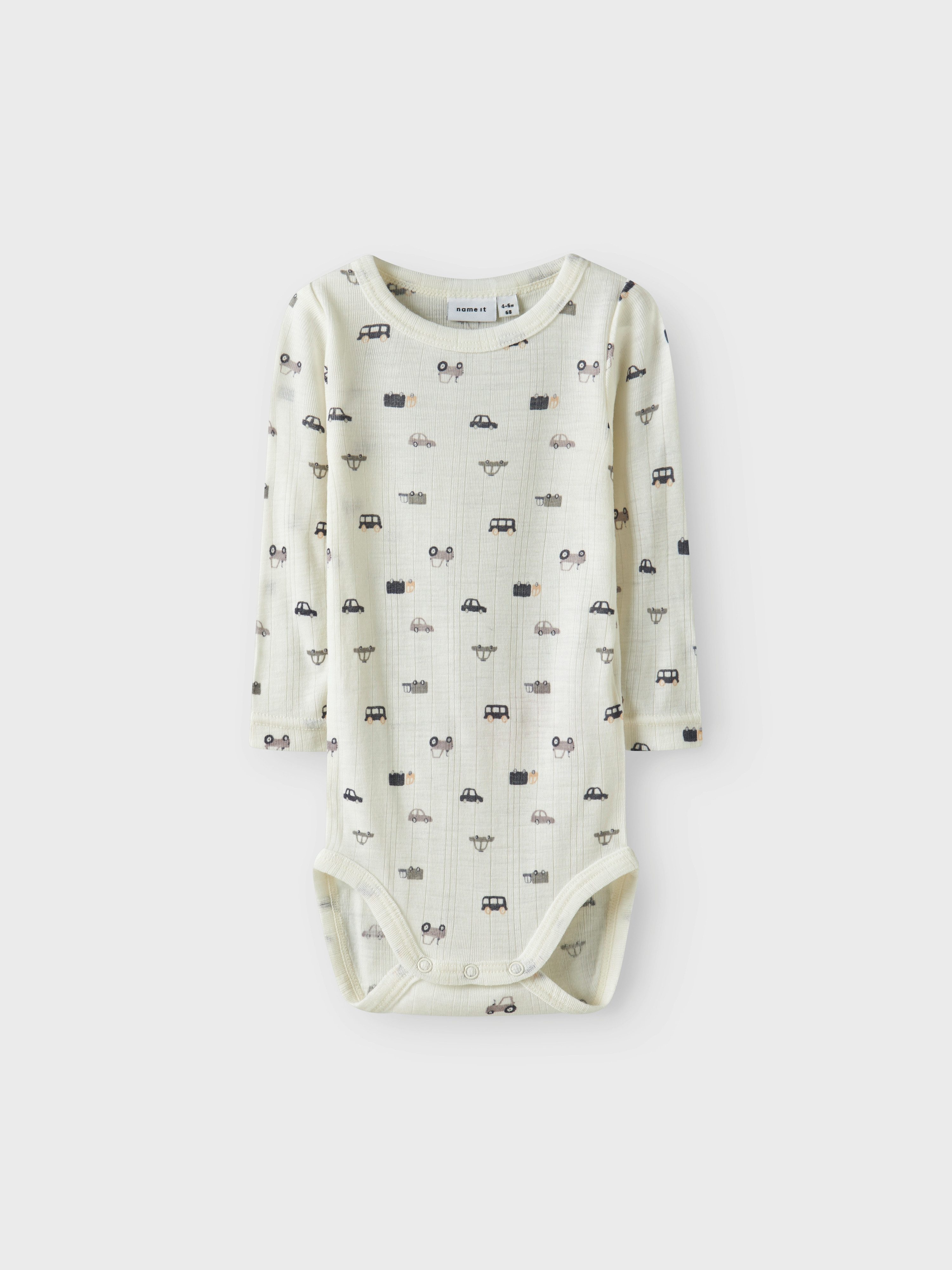 Name It Langarmbody NBMWANG WOOL NEEDLE LS BODY NOOS aus reiner Merinowolle