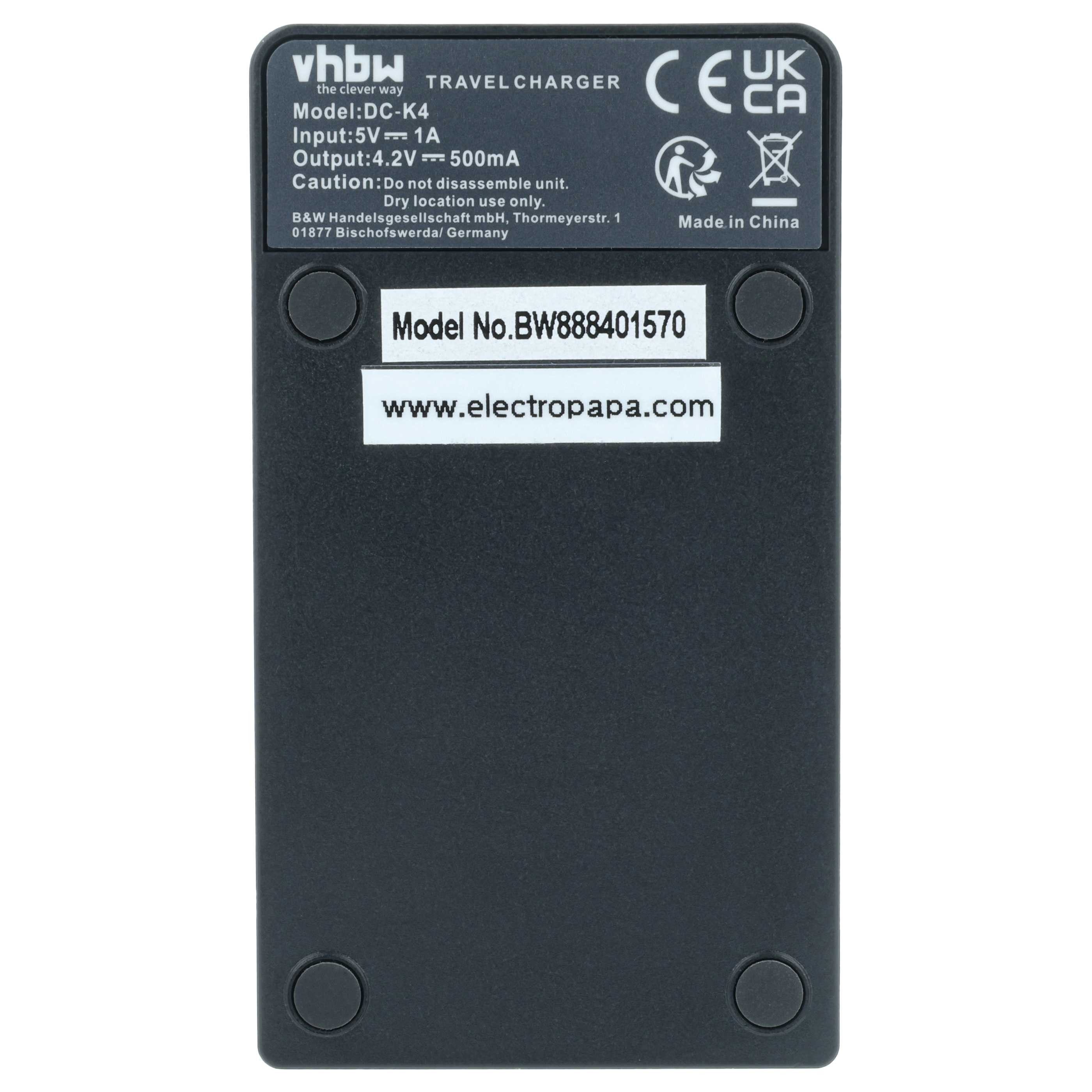 vhbw passend für Canon PowerShot SX720 HS, G7x Mark II, SX620 HS, G9X, G9X Kamera-Ladegerät (Ladestation zum Laden eines Akkus an jeder USB-Buchse z.B. am PC) – Bild 4 von 5