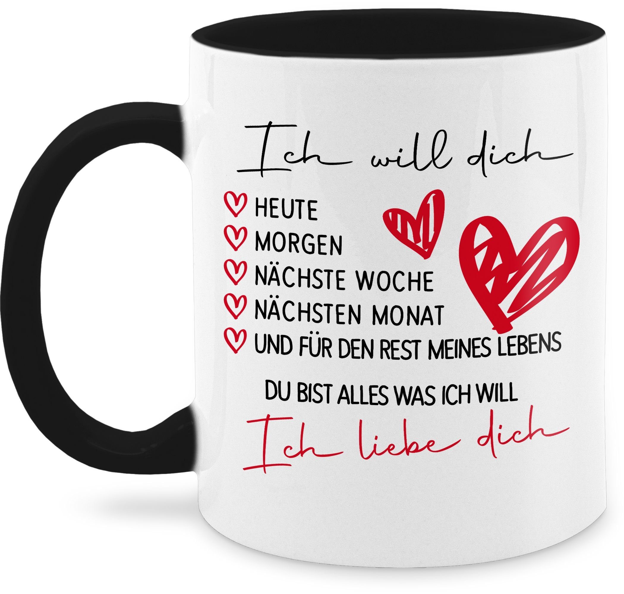 Shirtracer Tasse Liebes Geschenk Papa Mama Frauen Männer Freund Freundin Love Liebeserk, Keramik, Valentinstag Geschenk 2 Schwarz